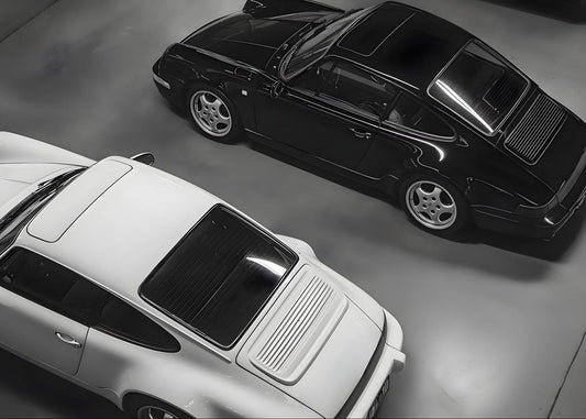 Ultimate Garage – Porsche 911 Black and White Automotive Wall Art