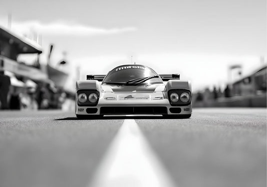 Porsche 962 Group C Black and White Racing Art