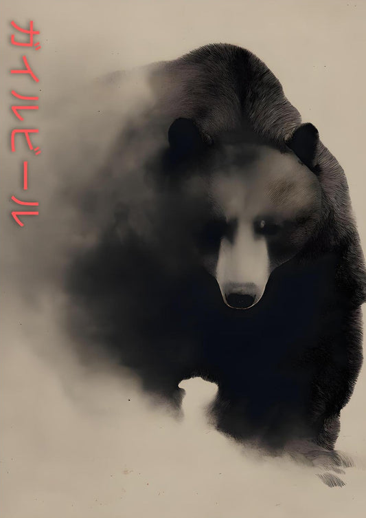 Silent Bear – Minimalist Wildlife Wall Art