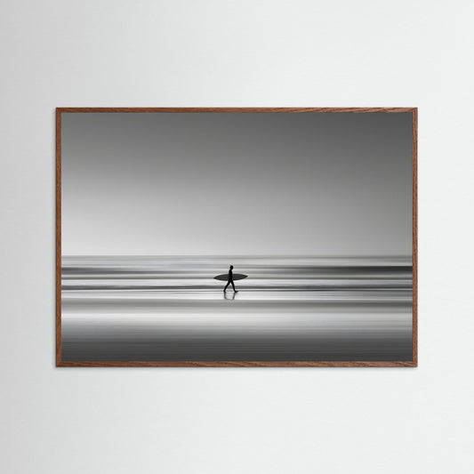 Black and White Surfer Walk