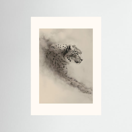 Silent Leopard – Minimalist Wildlife Wall Print