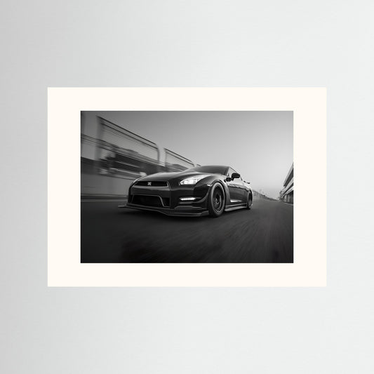 Nissan GT-R Black and White Track Performance