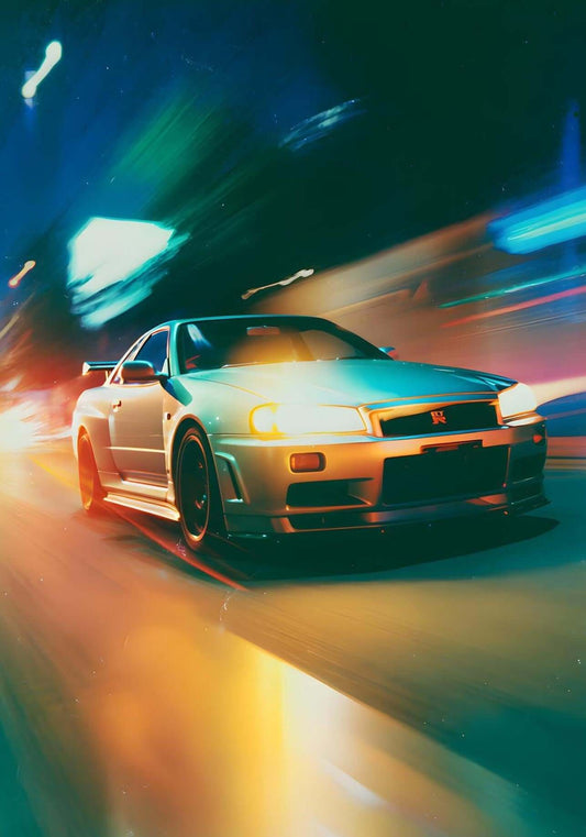 neon cinematic wall art-Neon Velocity Wall Art