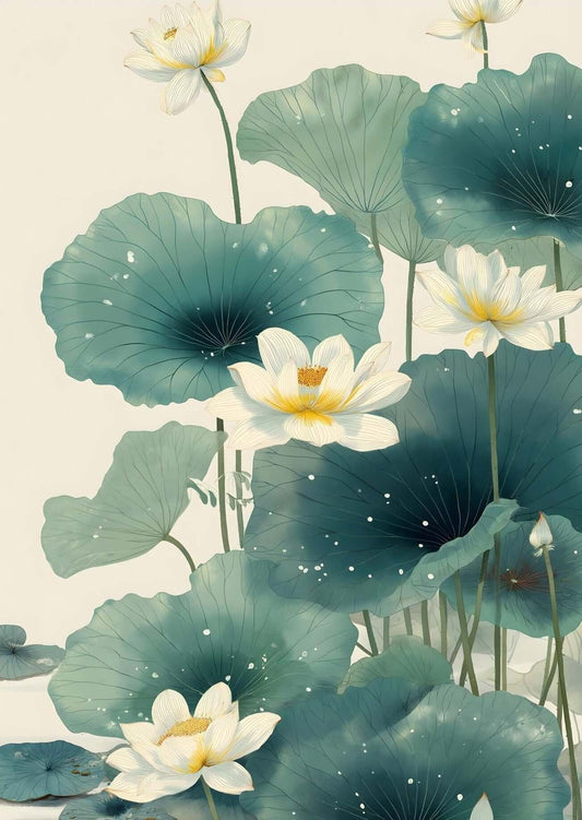Japandi botanical wall art-Lotus Stillness