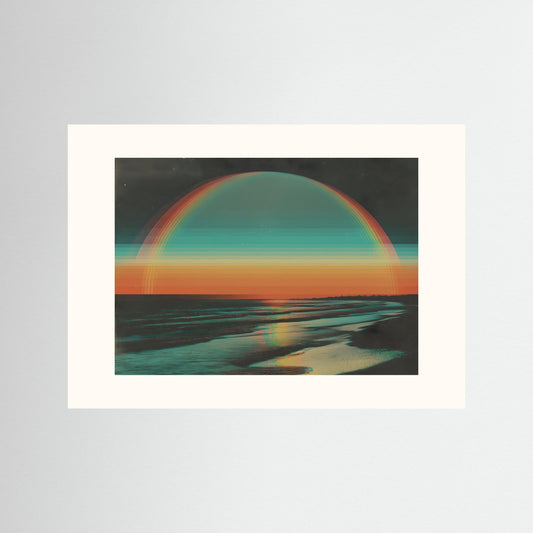 Horizon Echo – Abstract Sunset Ocean Canvas Art Print