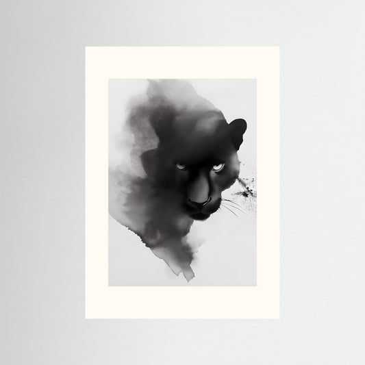 Ink Panther – Monochrome Abstract Animal Wall Art