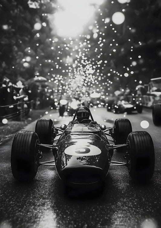 Vintage Formula Racing Wall Art – Black & White Motorsport Photography Print