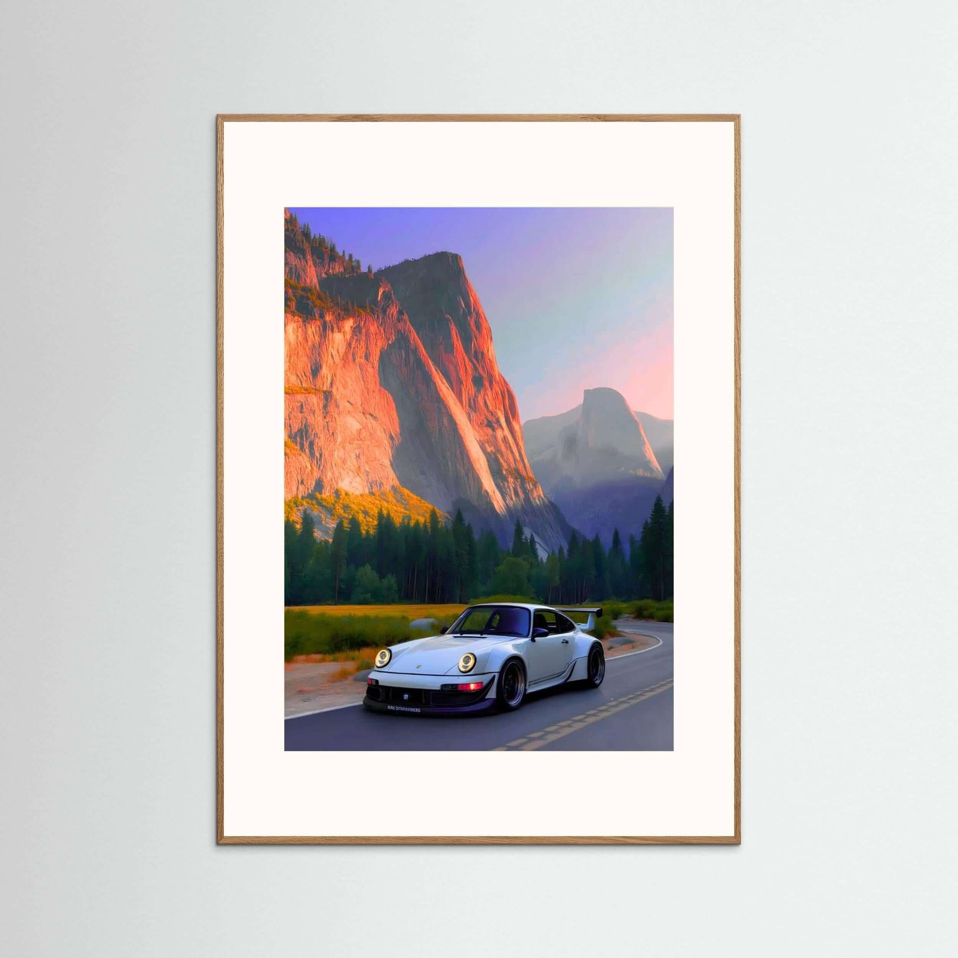 RWB Porsche 911 Yosemite Mountains Art Print