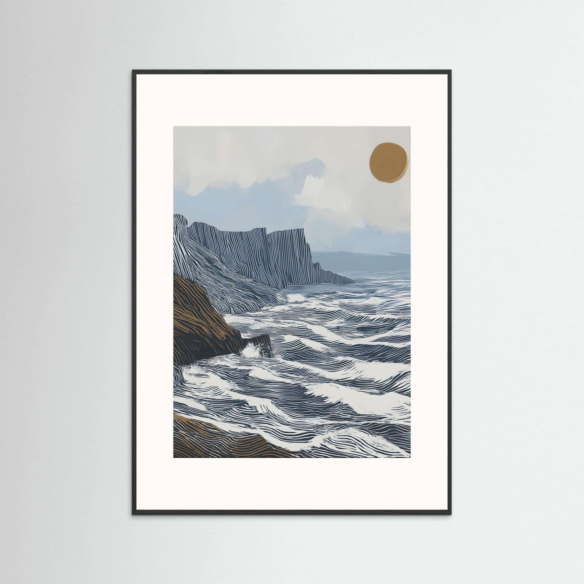 coastal cliff art print-Edge of Still Water 