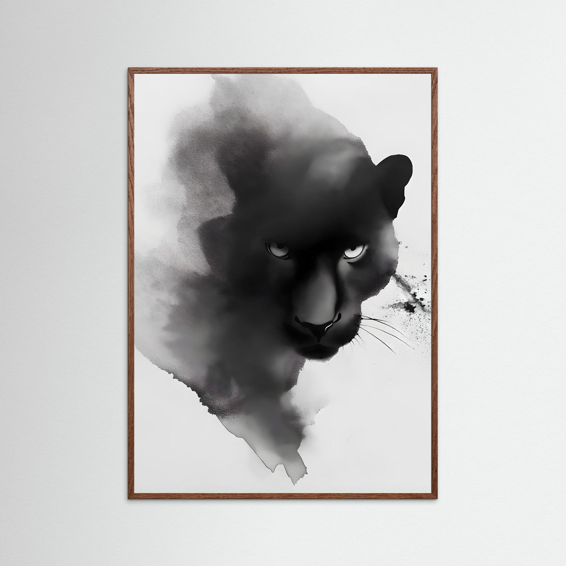Ink Panther – Monochrome Abstract Animal Wall Art