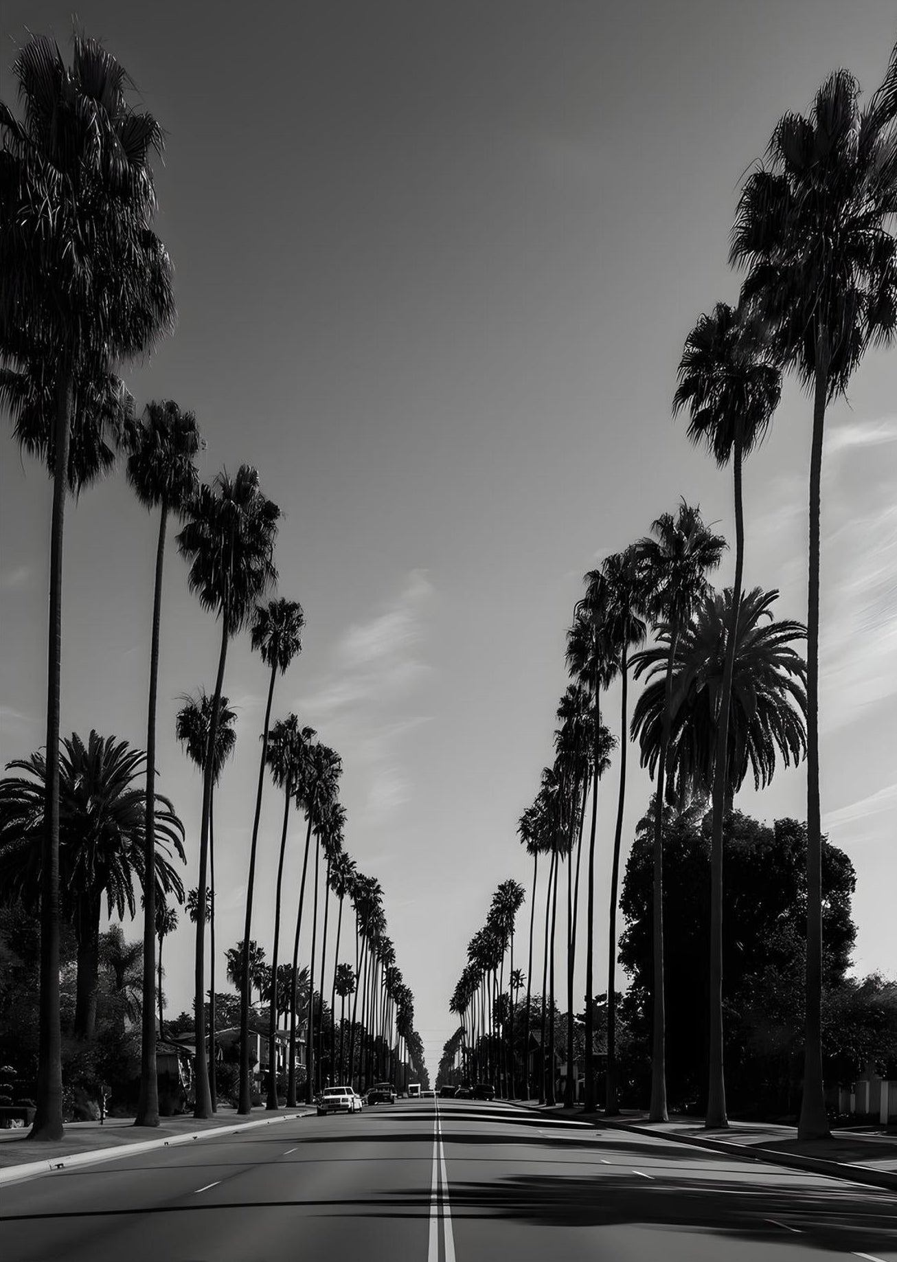 South Central Los Angeles Palm Street – Black and White