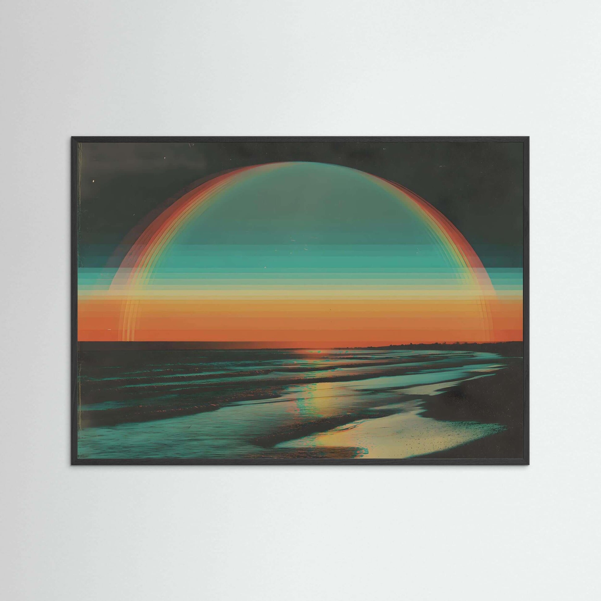 abstract ocean sunset canvas art-Horizon Echo 