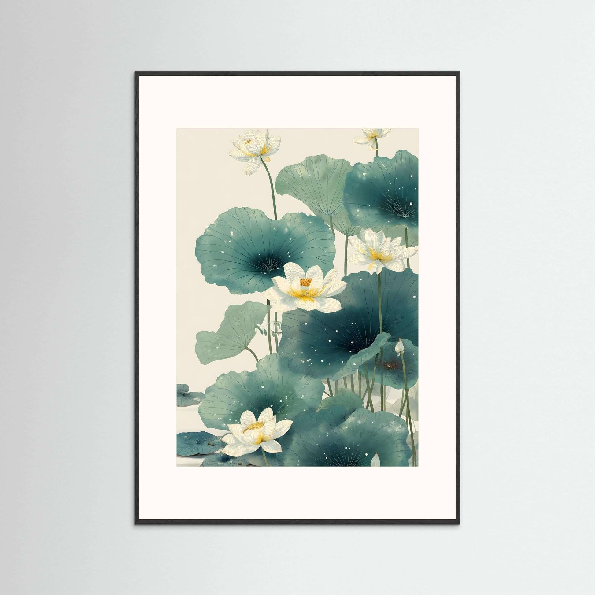  Japandi botanical wall art-Lotus Stillness