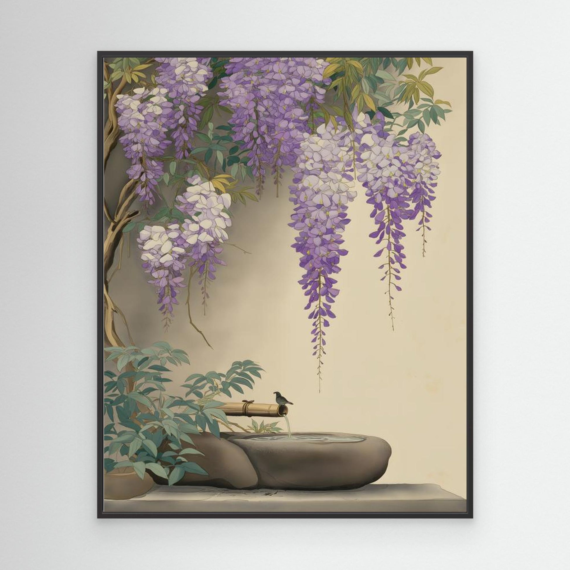 Japanese Wisteria Garden Zen Art Print Poster