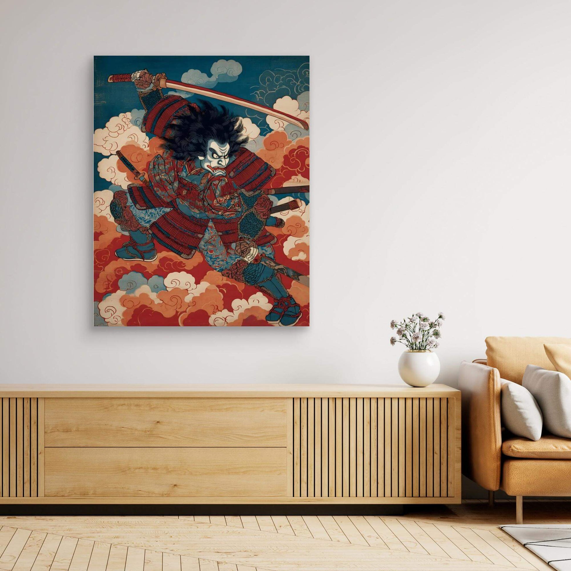 Japanese Samurai Warrior Ukiyo-e Art Print Katana