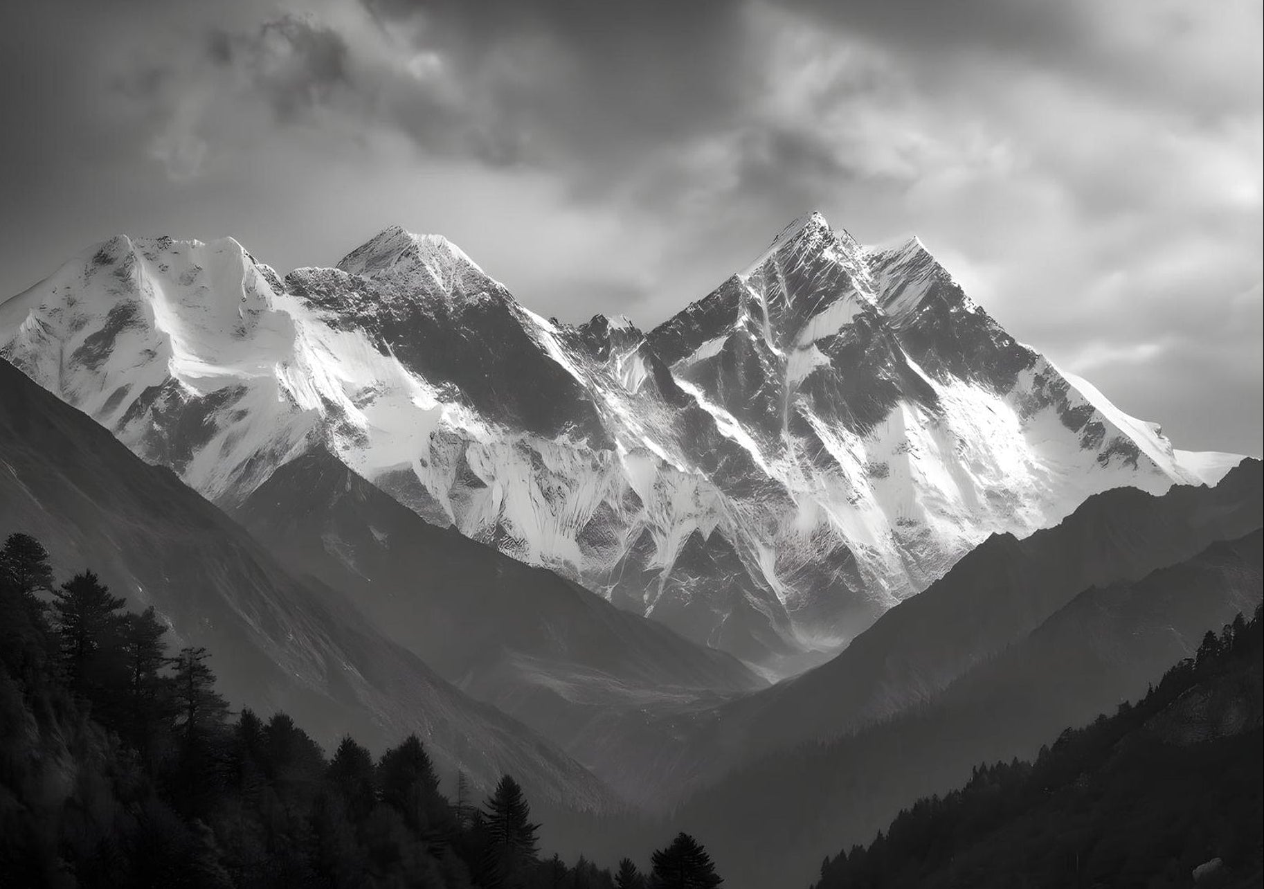 Black and White Mountain Pike Peaks Landscape