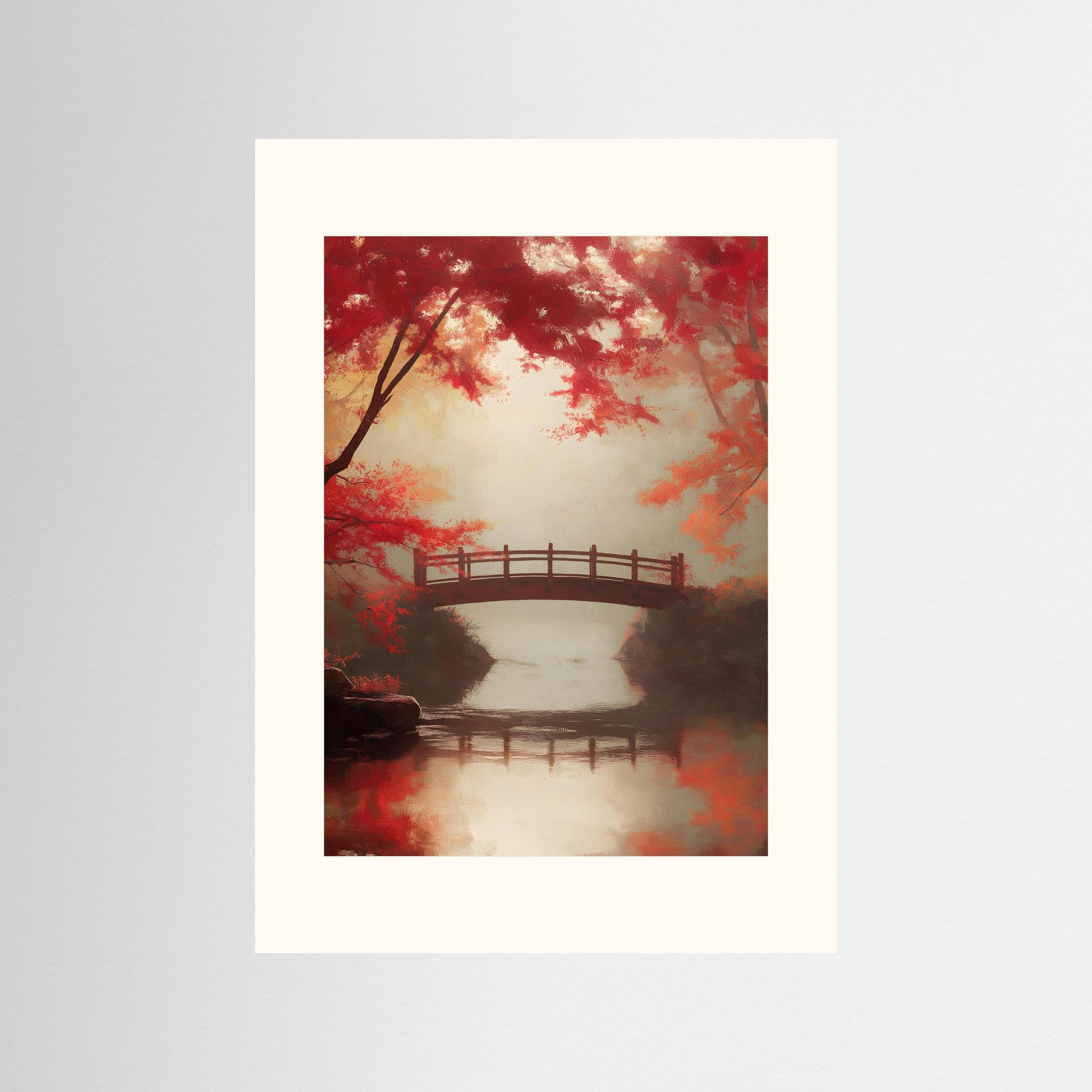 Autumn Japanese Bridge Landscape