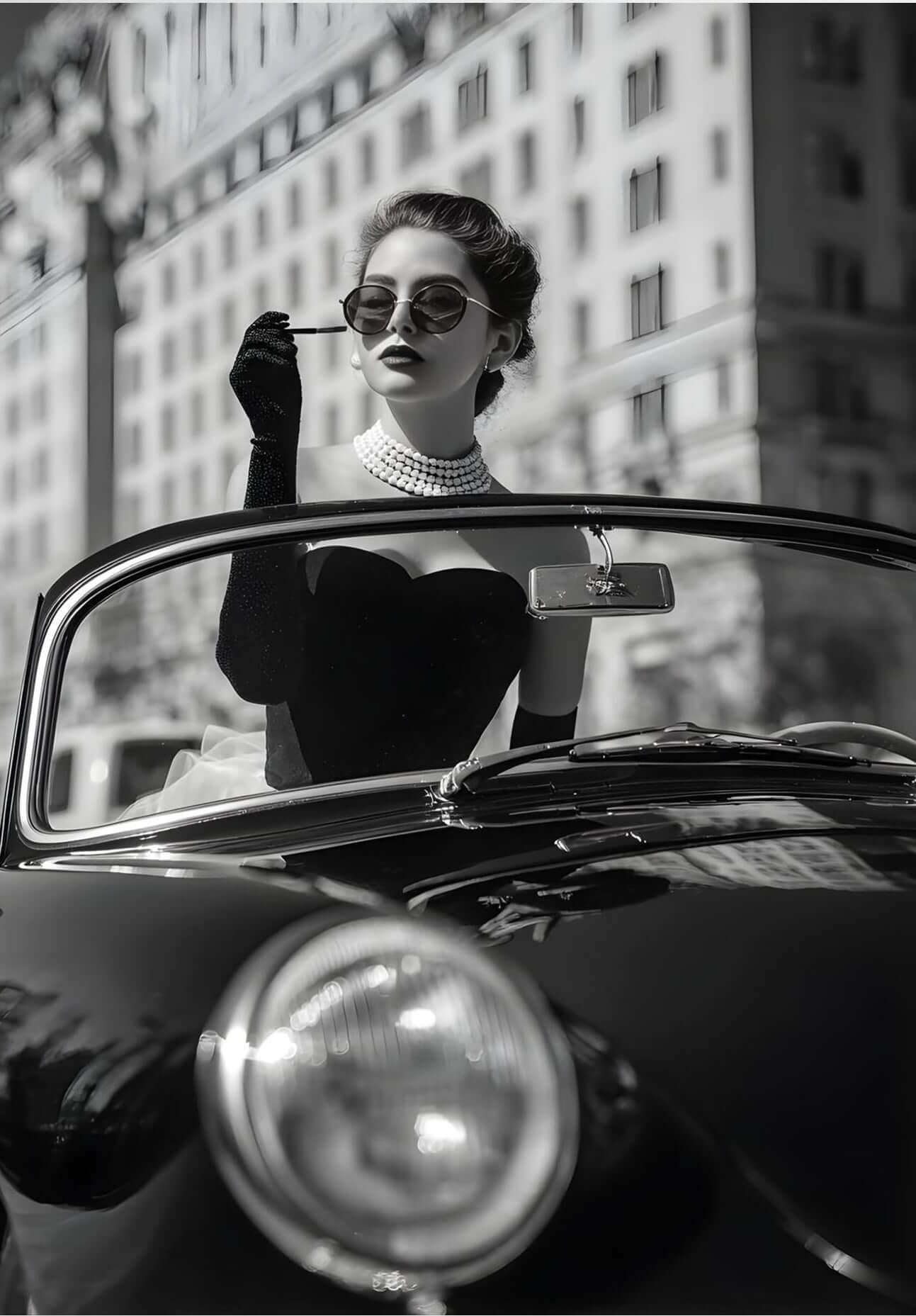 vintage luxury fashion wall art-Vintage Noir Elegance Print 