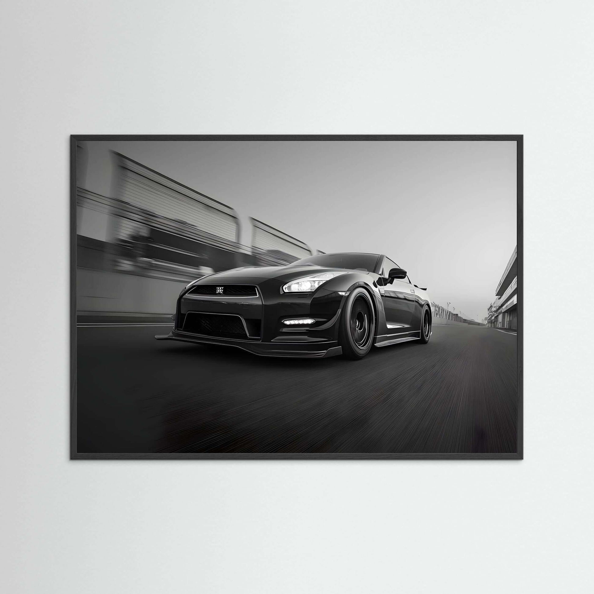 Nissan GT-R Black and White Track Performance