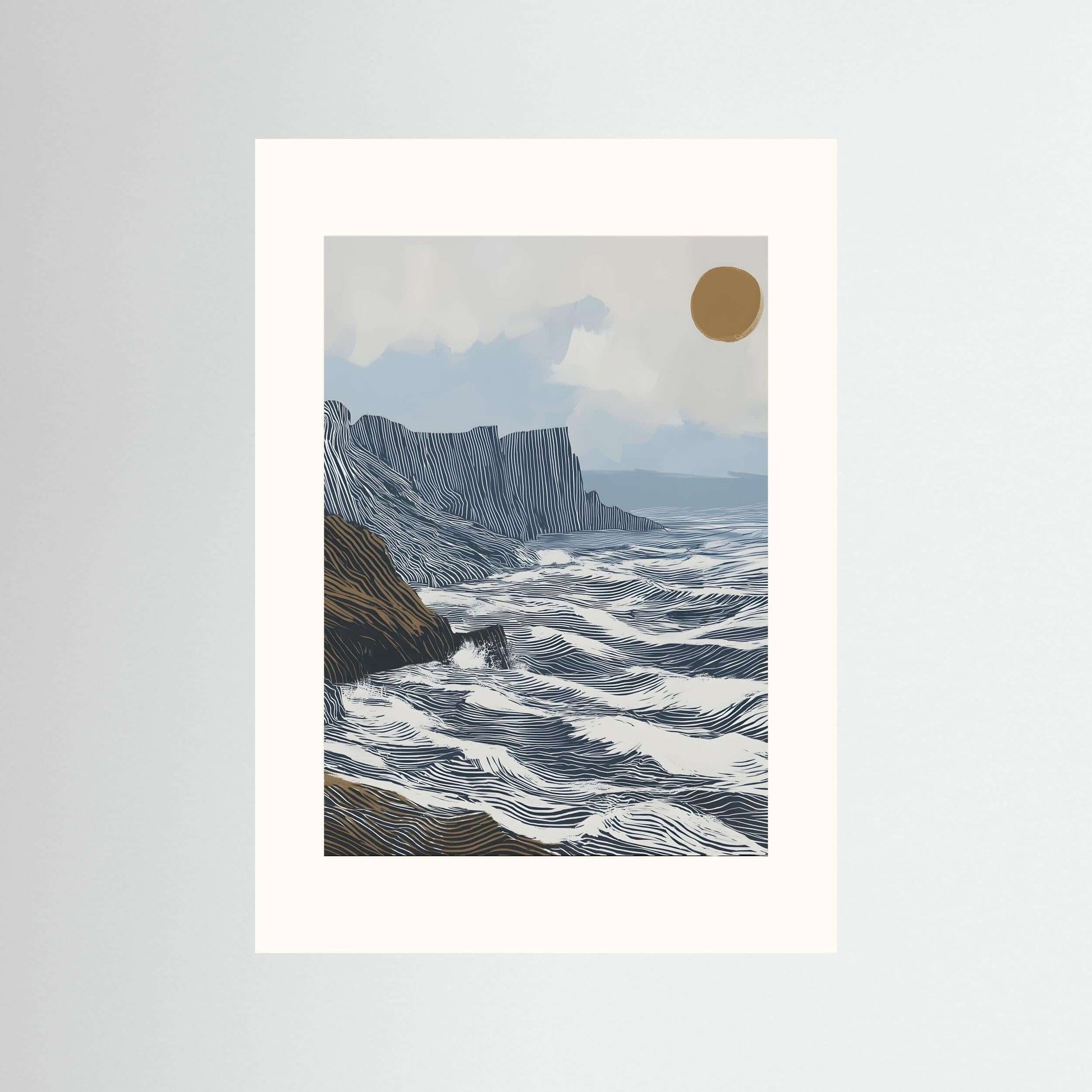 coastal cliff art print-Edge of Still Water 