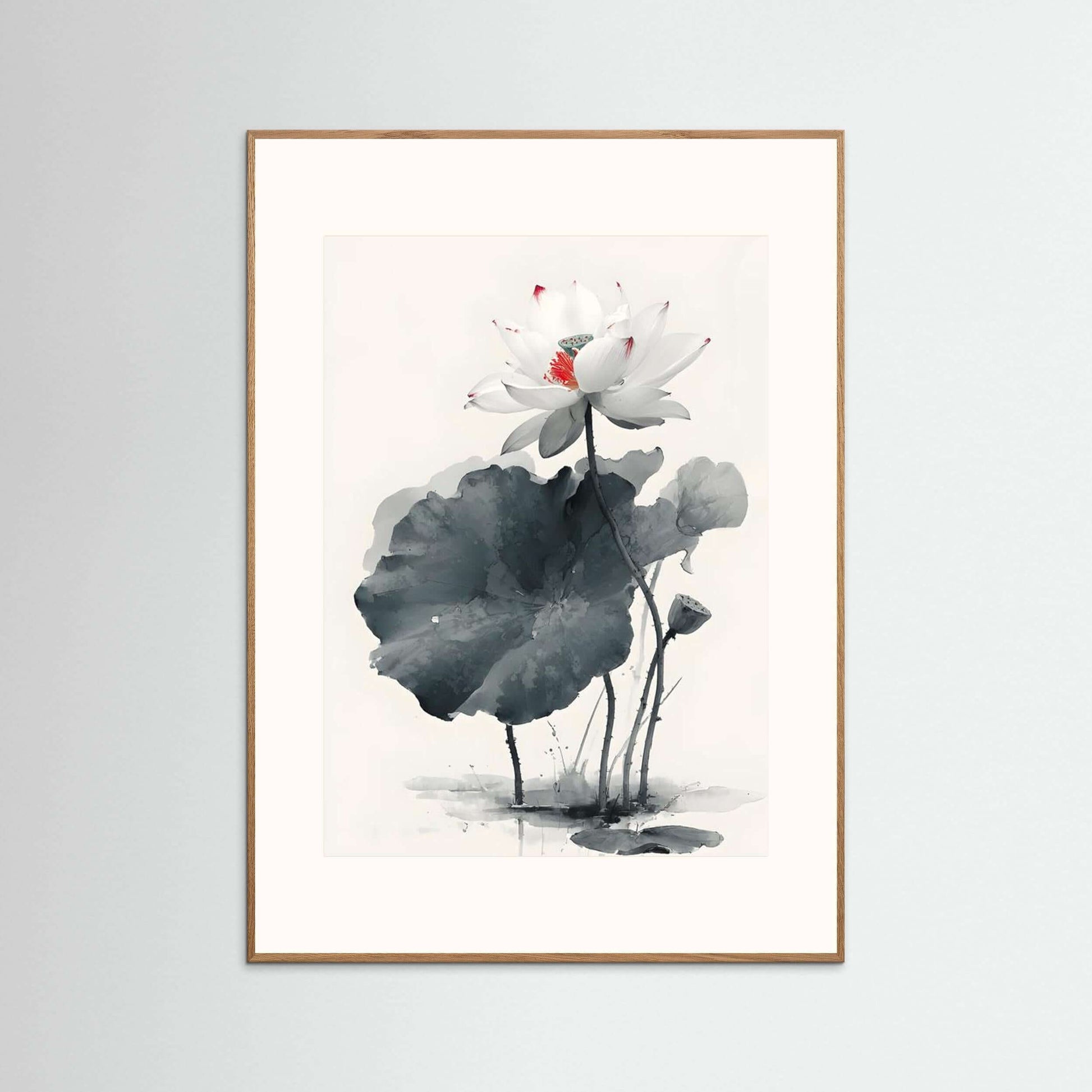  minimalist lotus flower art-White Lotus Awakening 