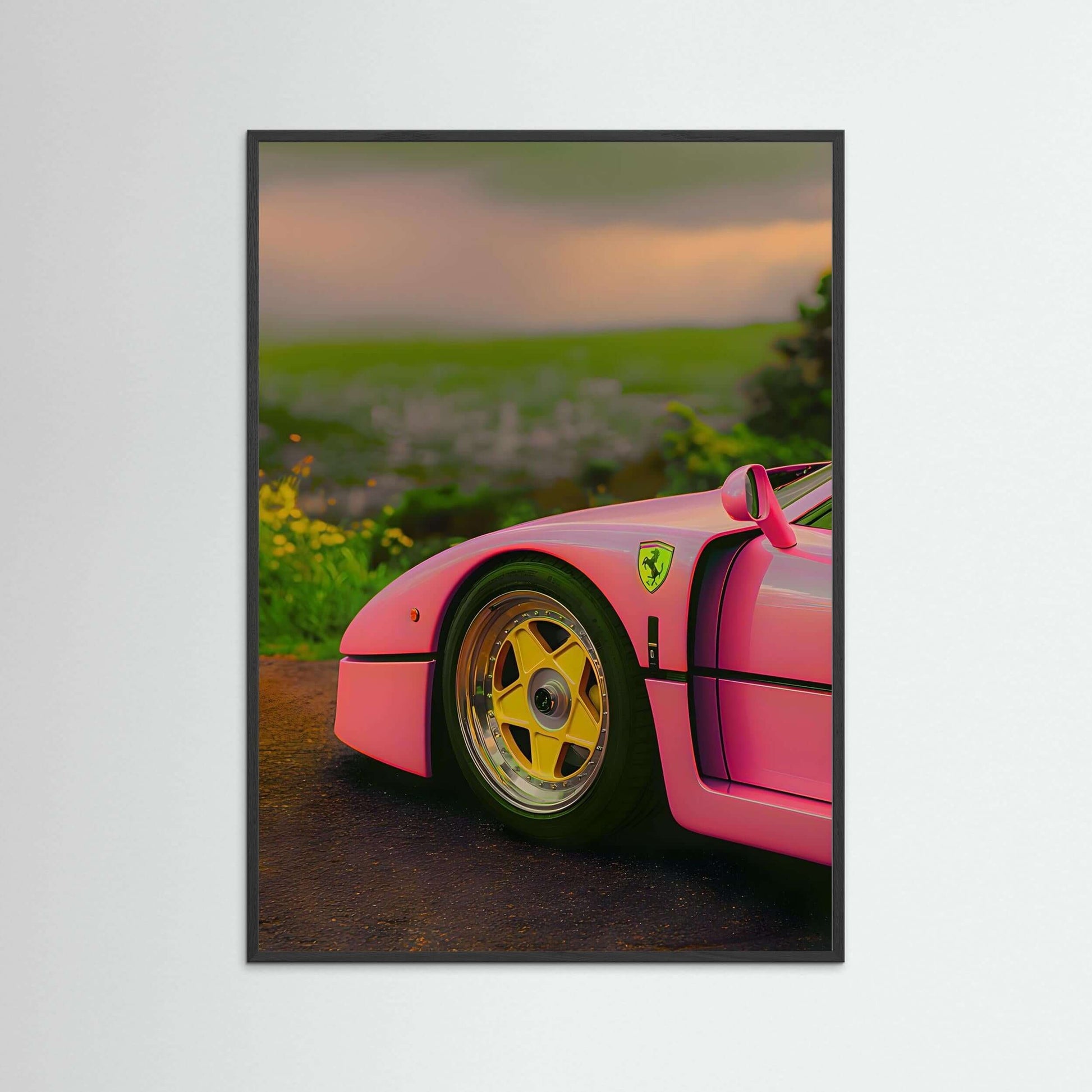  pink supercar wall art-Pink Supercar Detail Wall Art
