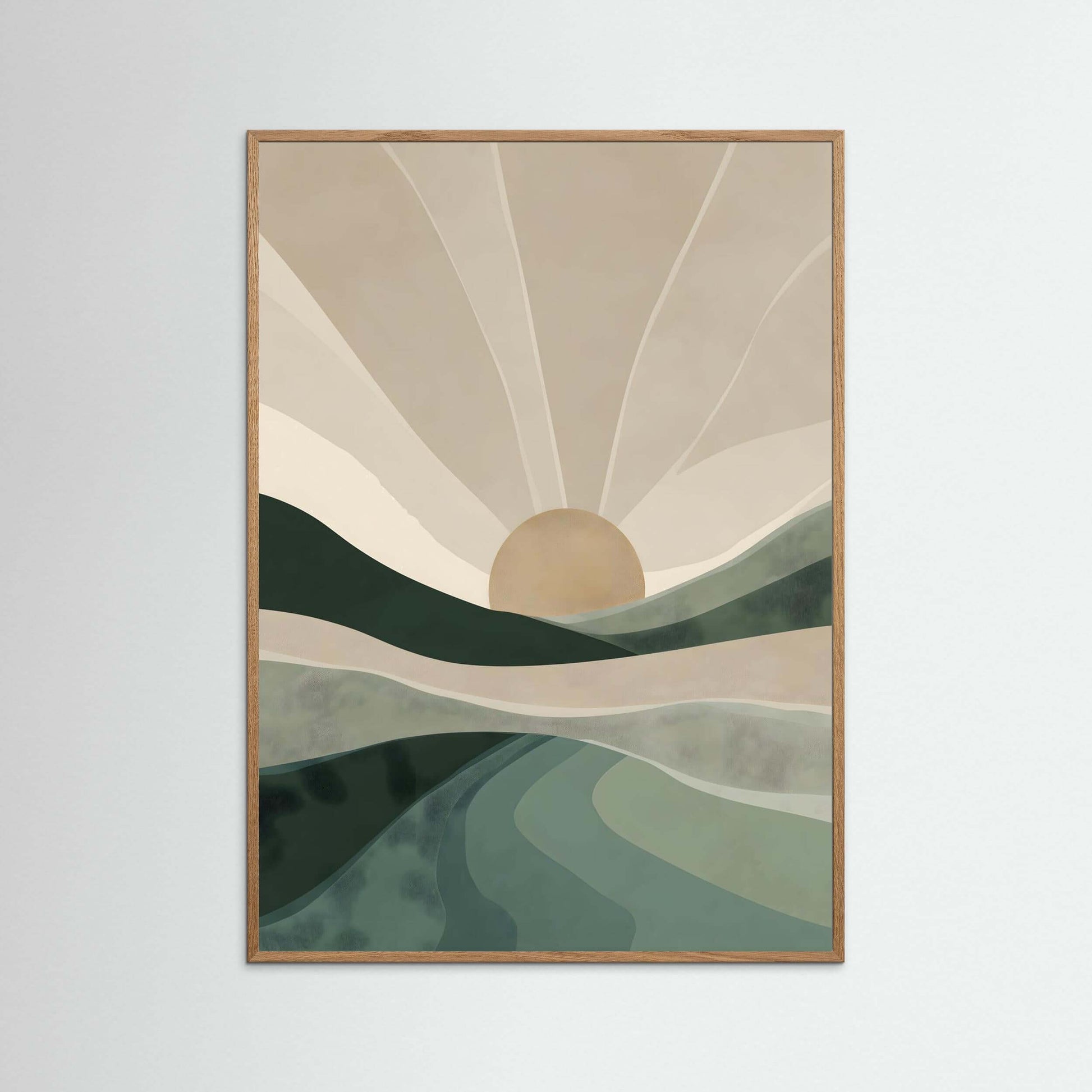 Japandi minimalist landscape art-Quiet Horizon 