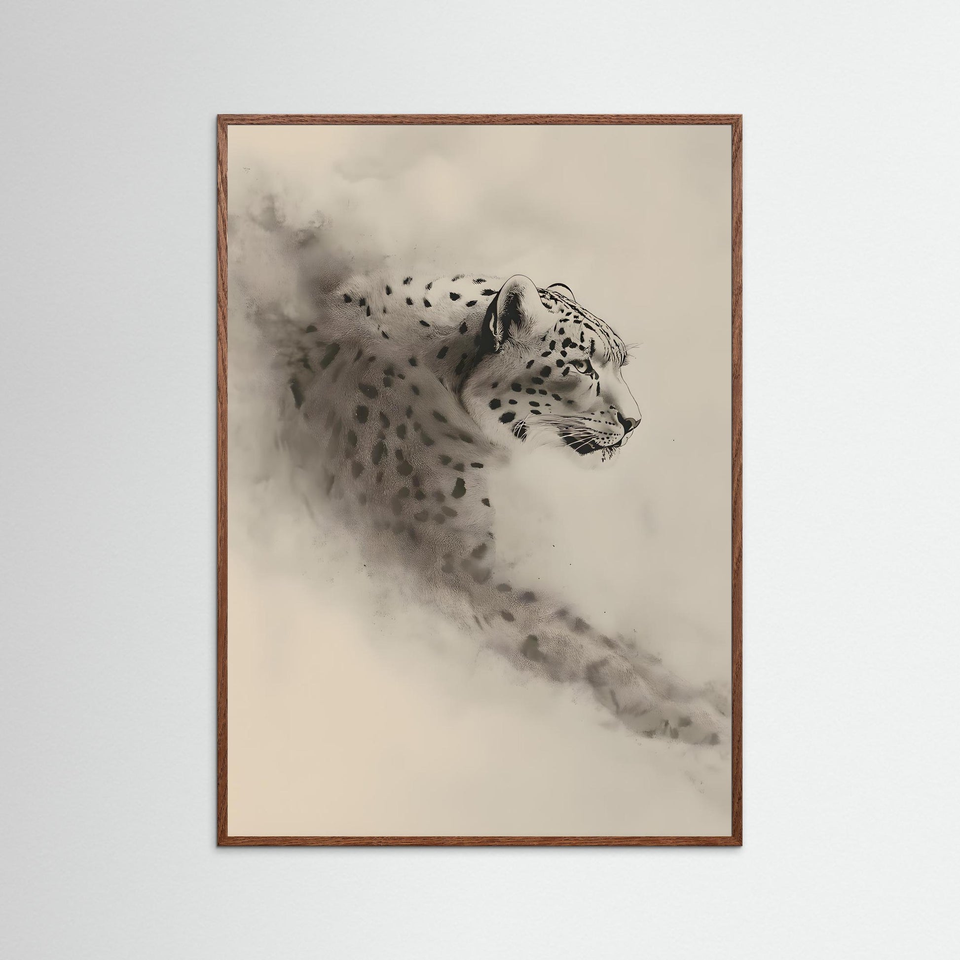 Silent Leopard – Minimalist Wildlife Wall Print