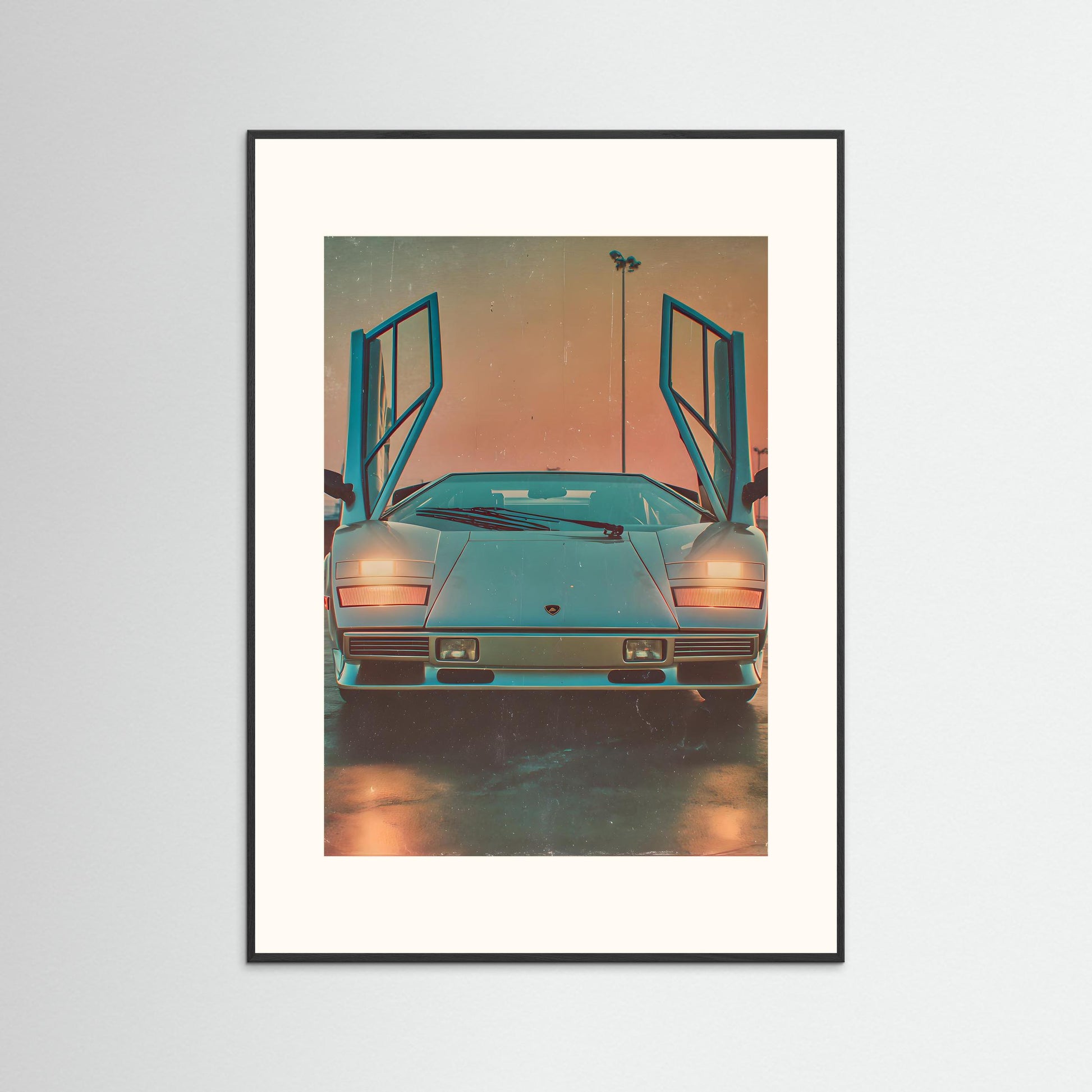 Icon Awakened Wall Art – Retro Supercar Canvas Print with Scissor Doors
