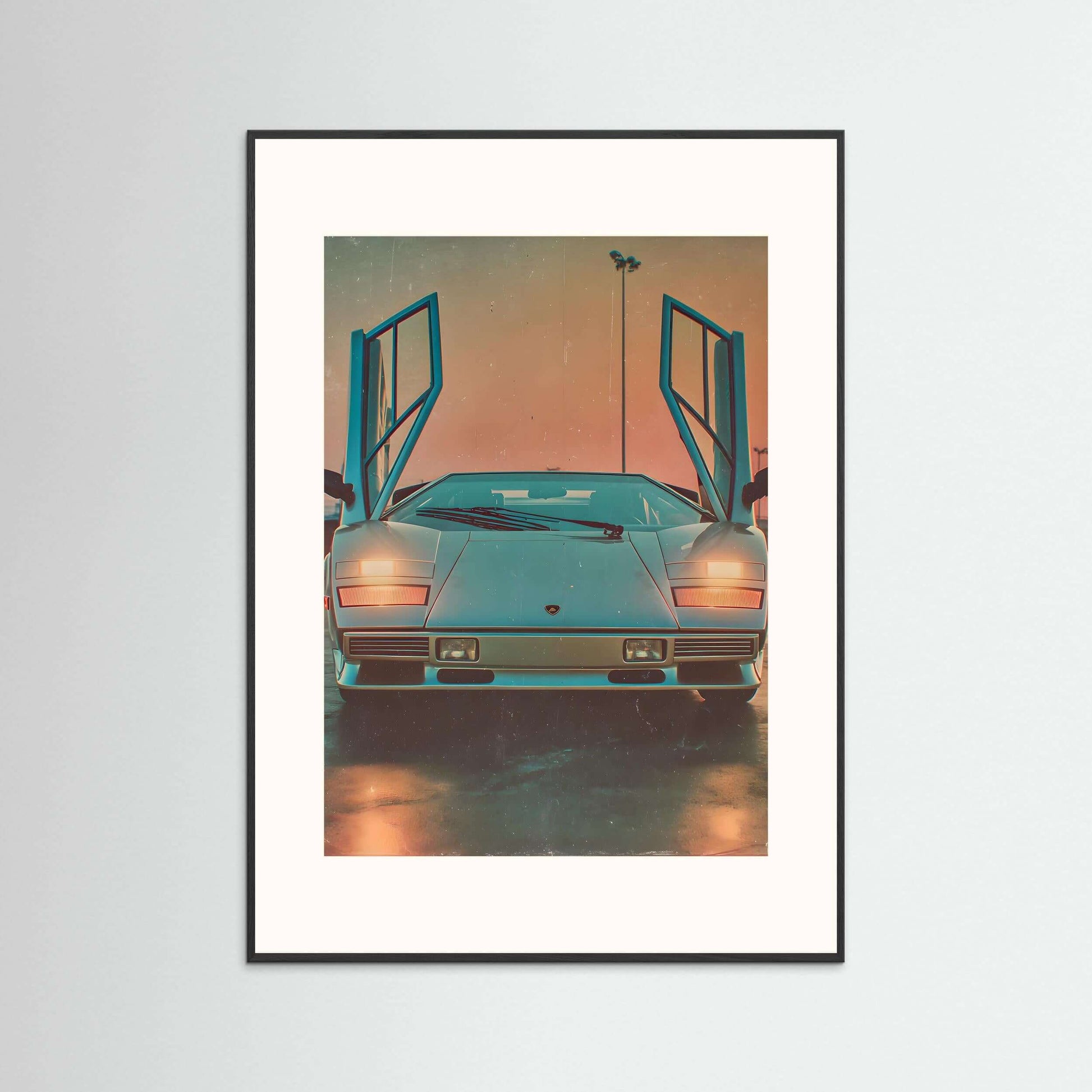 Icon Awakened Wall Art – Retro Supercar Canvas Print with Scissor Doors