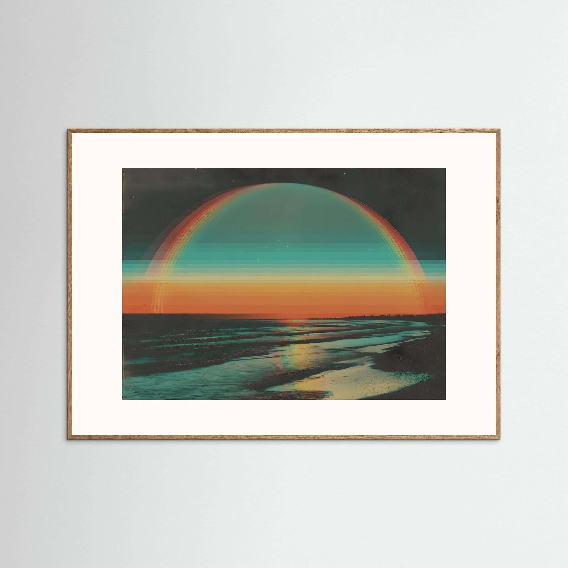 abstract ocean sunset canvas art-Horizon Echo 