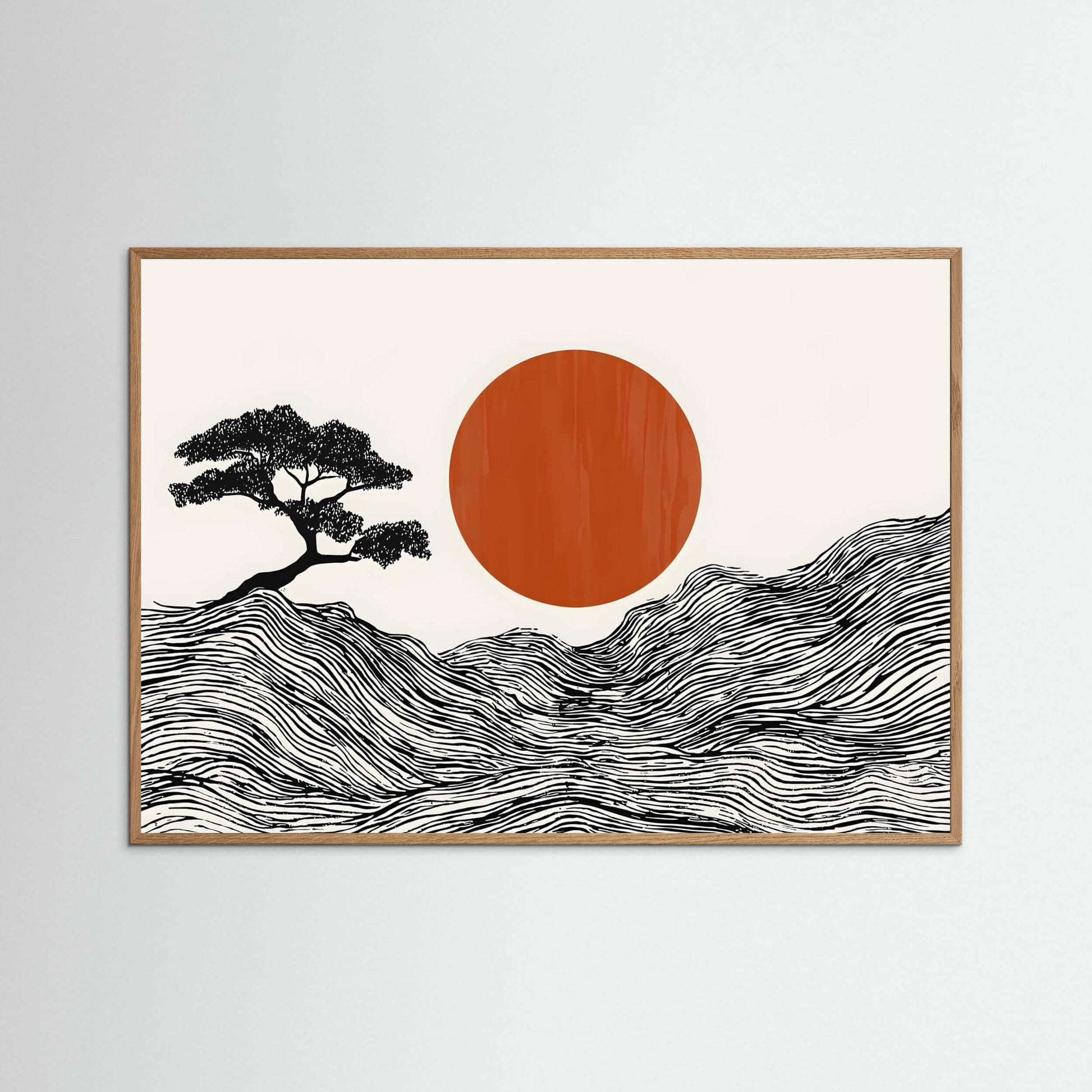 Japandi minimalist wall art-Rising Stillness 