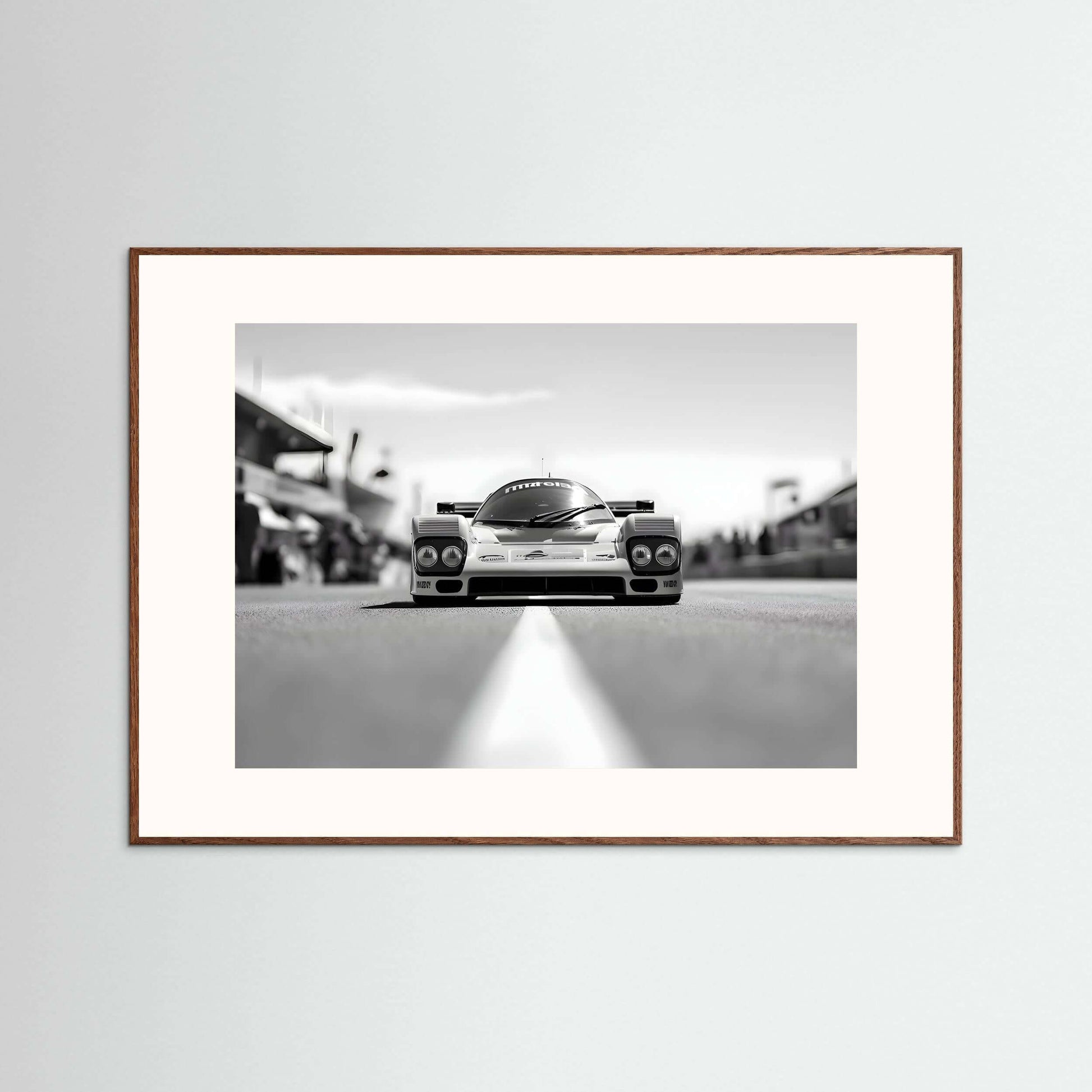 Porsche 962 Group C Black and White Racing Art