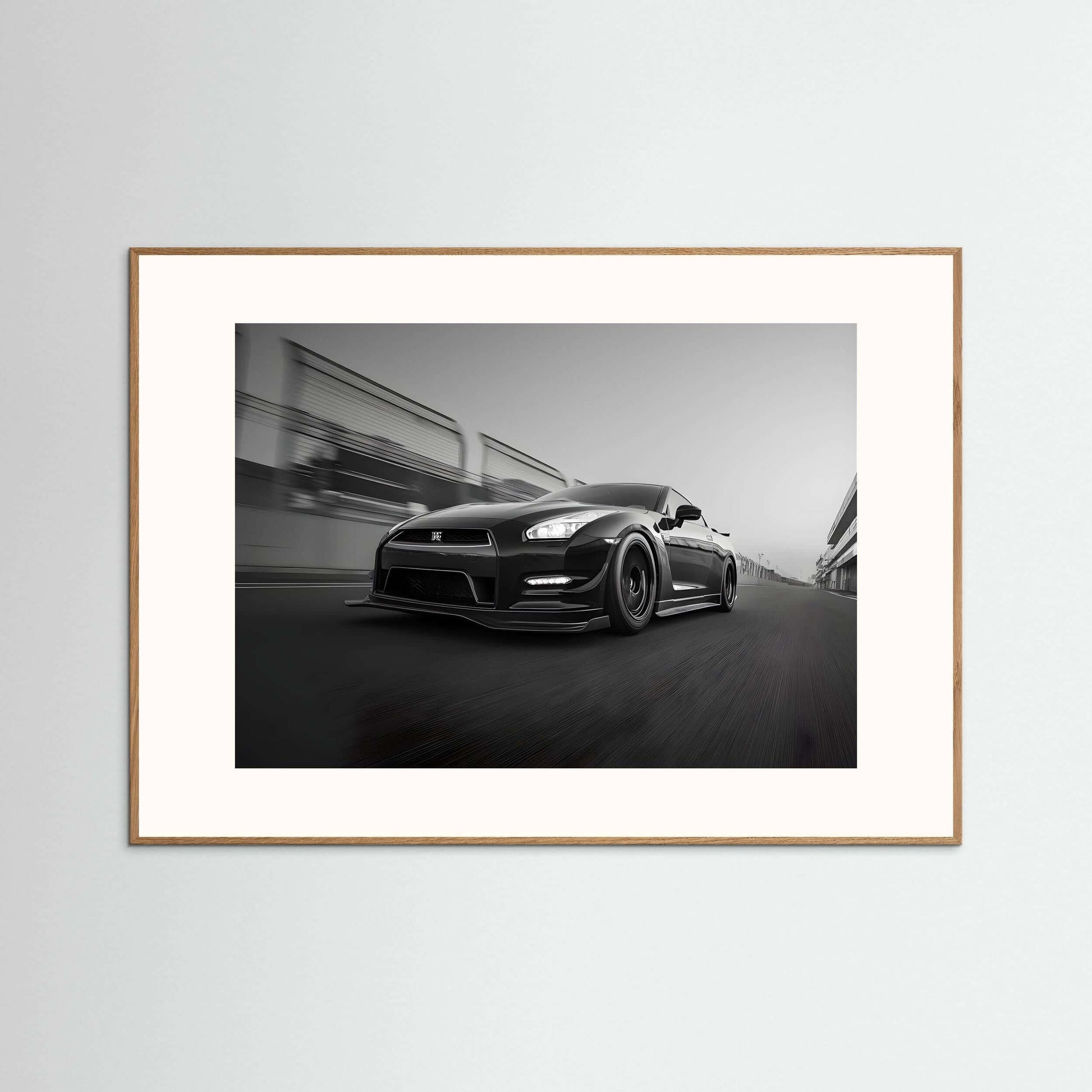 Nissan GT-R Black and White Track Performance