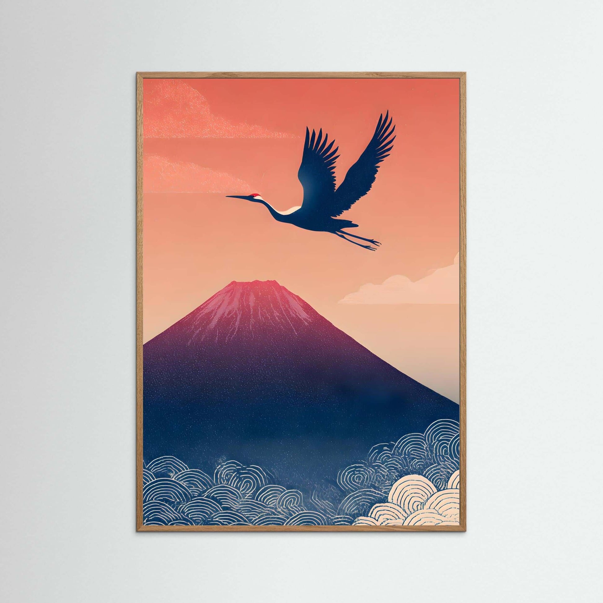  Japanese crane art print-Crane in Flight