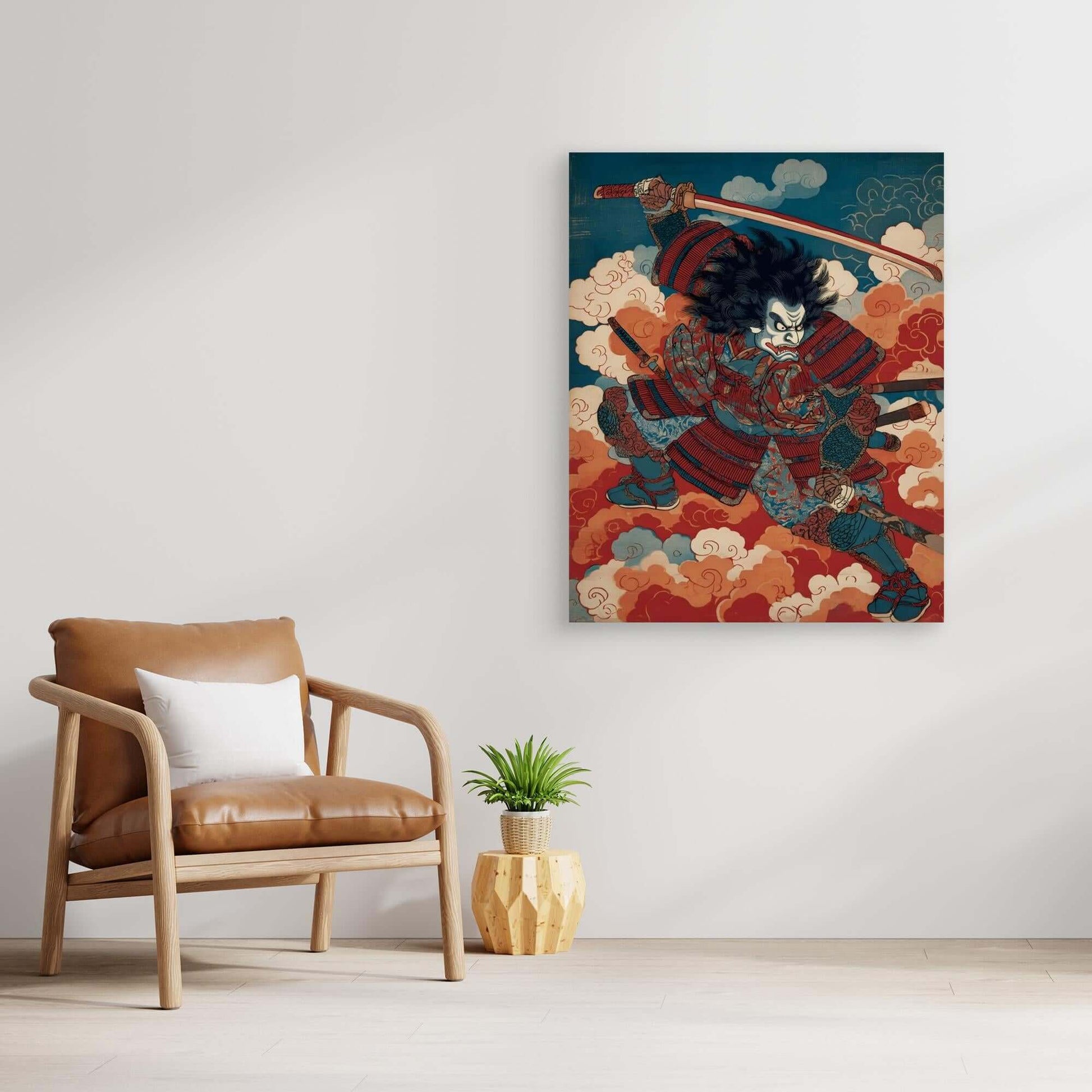 Japanese Samurai Warrior Ukiyo-e Art Print Katana