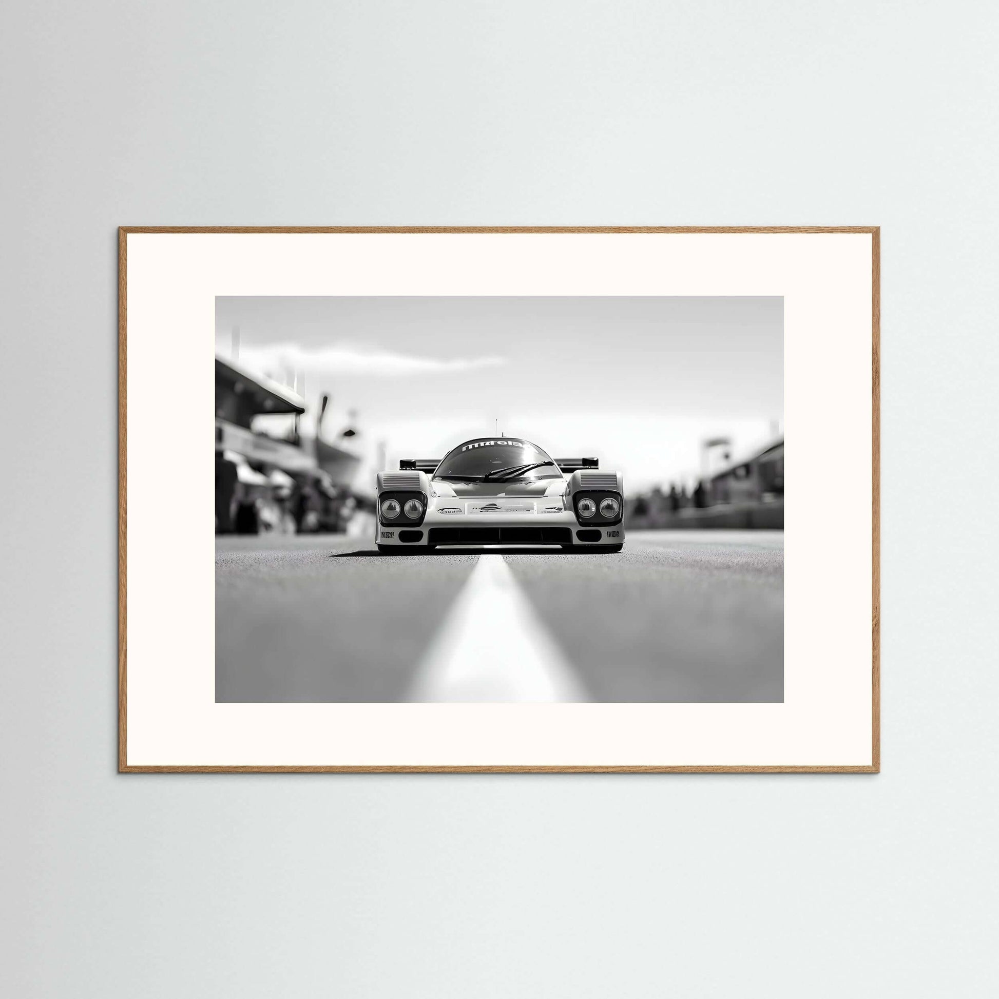 Porsche 962 Group C Black and White Racing Art
