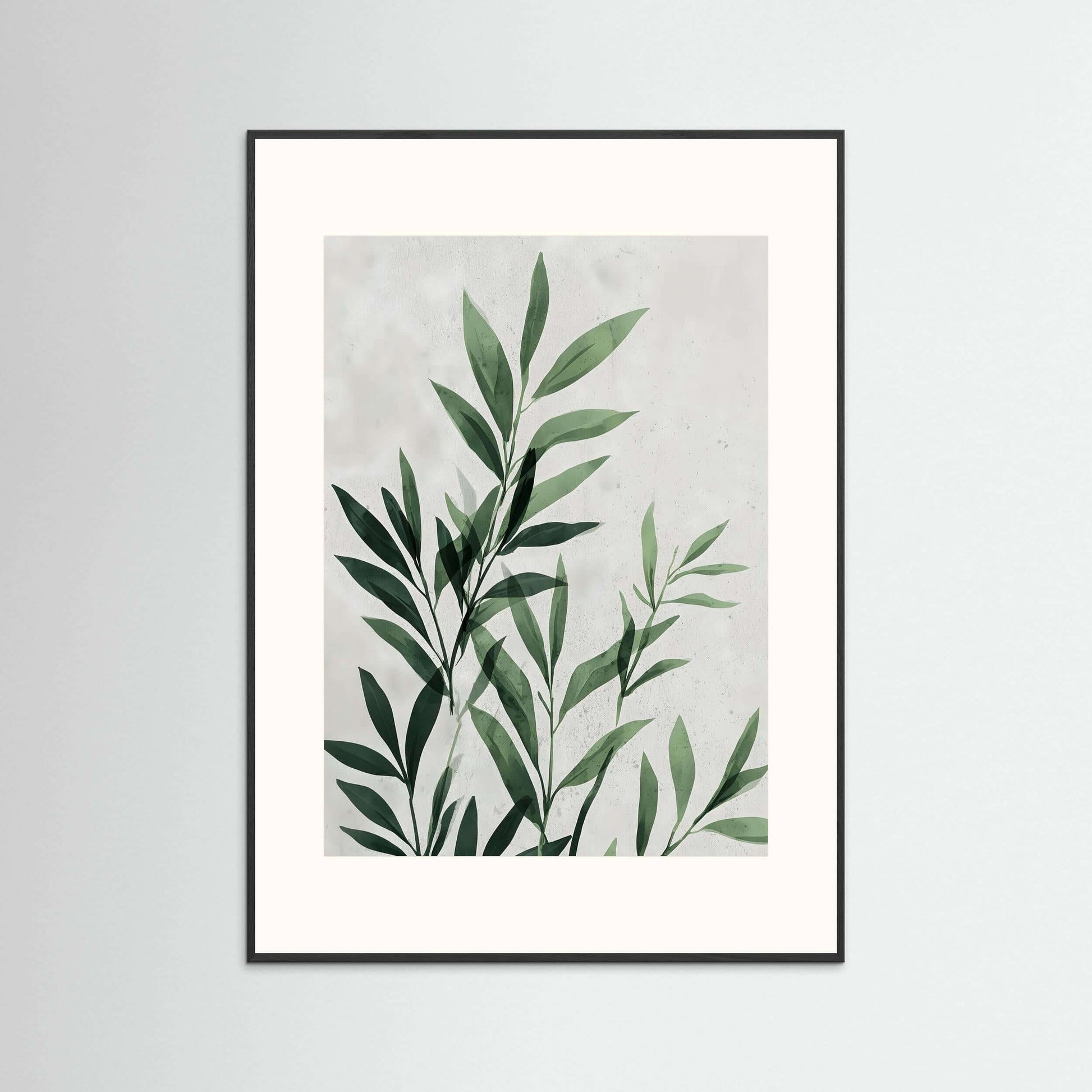 Quiet Leaves – Japandi-Inspired Minimalist Botanical Wall Art Print