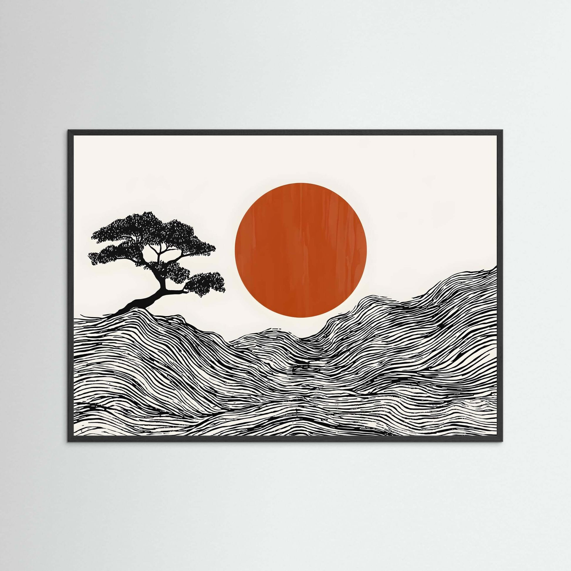 Japandi minimalist wall art-Rising Stillness 