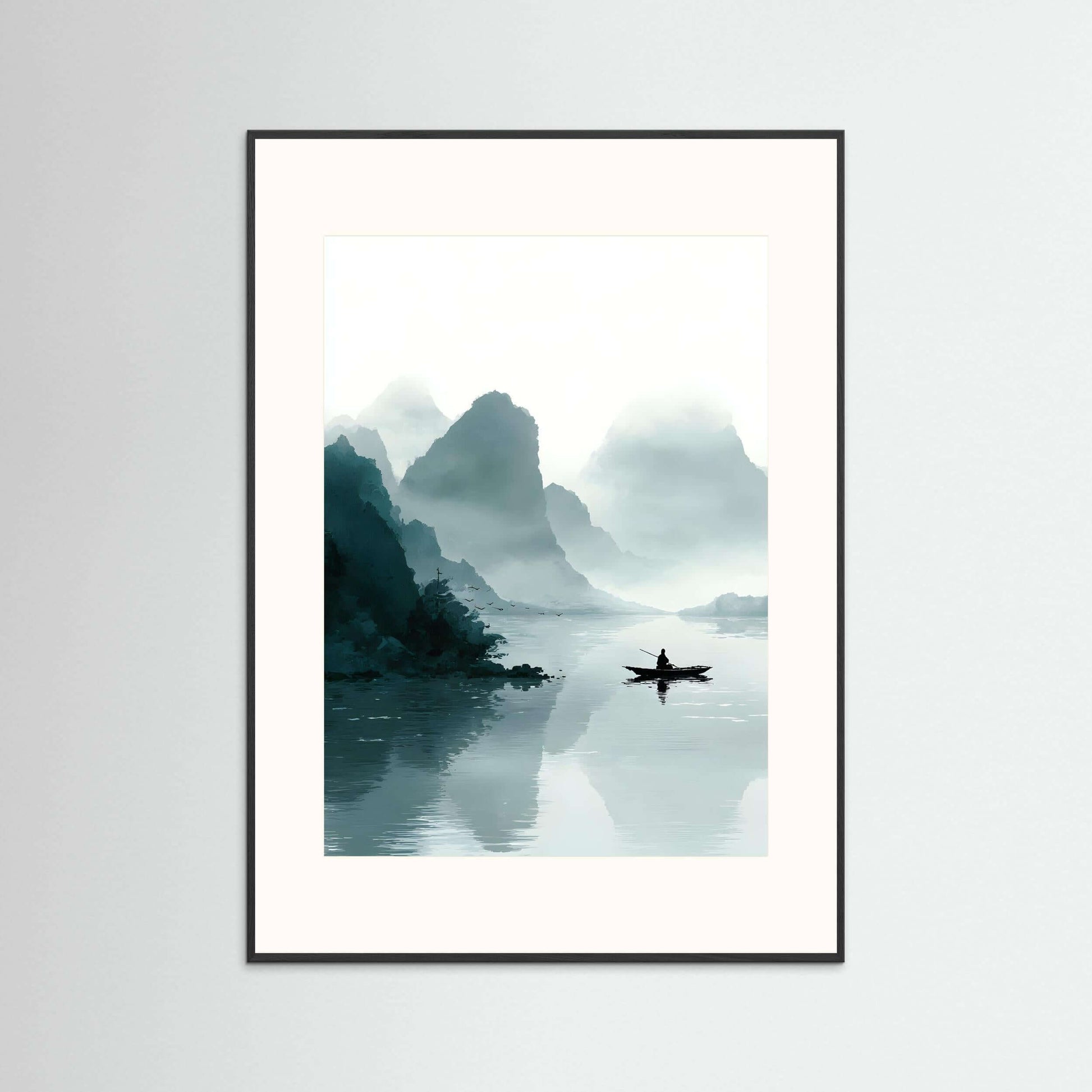  misty Japanese landscape wall art-Still Waters 