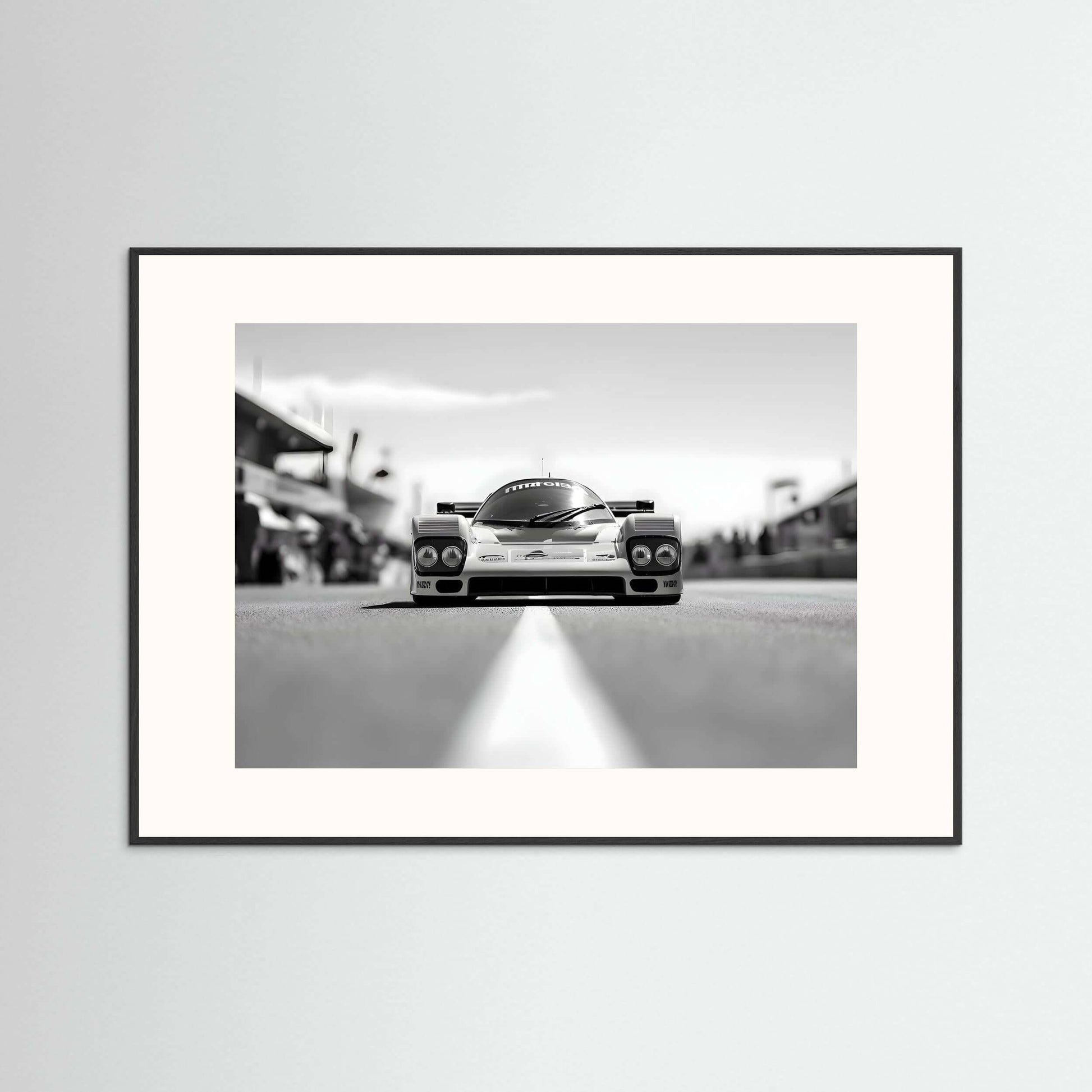 Porsche 962 Group C Black and White Racing Art