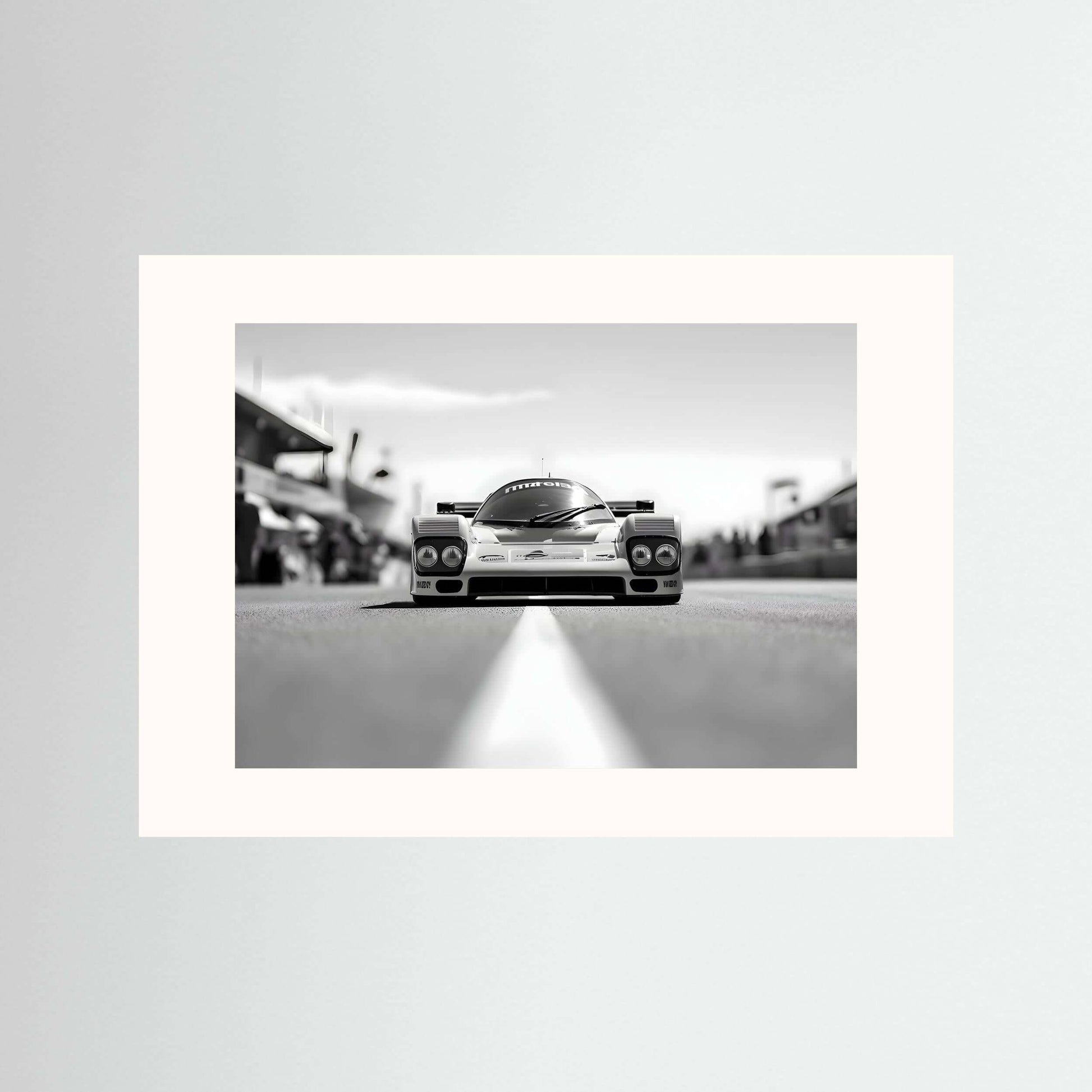 Porsche 962 Group C Black and White Racing Art