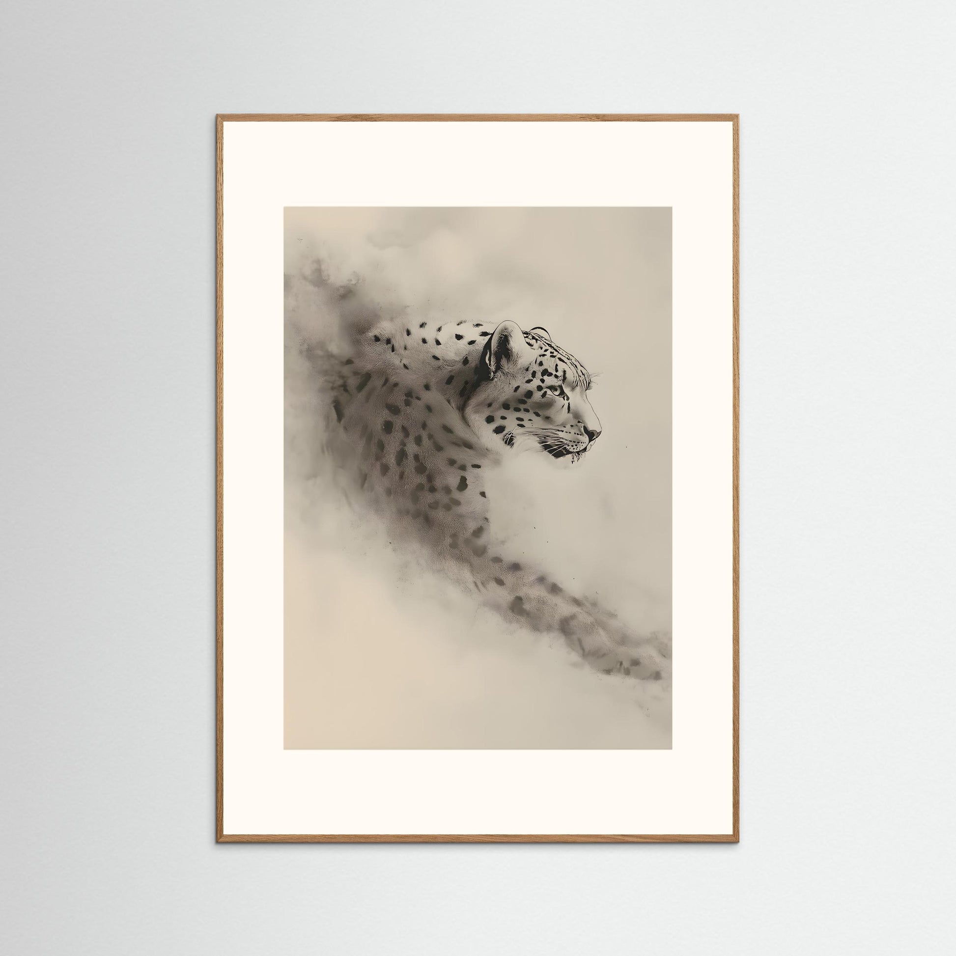 Silent Leopard – Minimalist Wildlife Wall Print