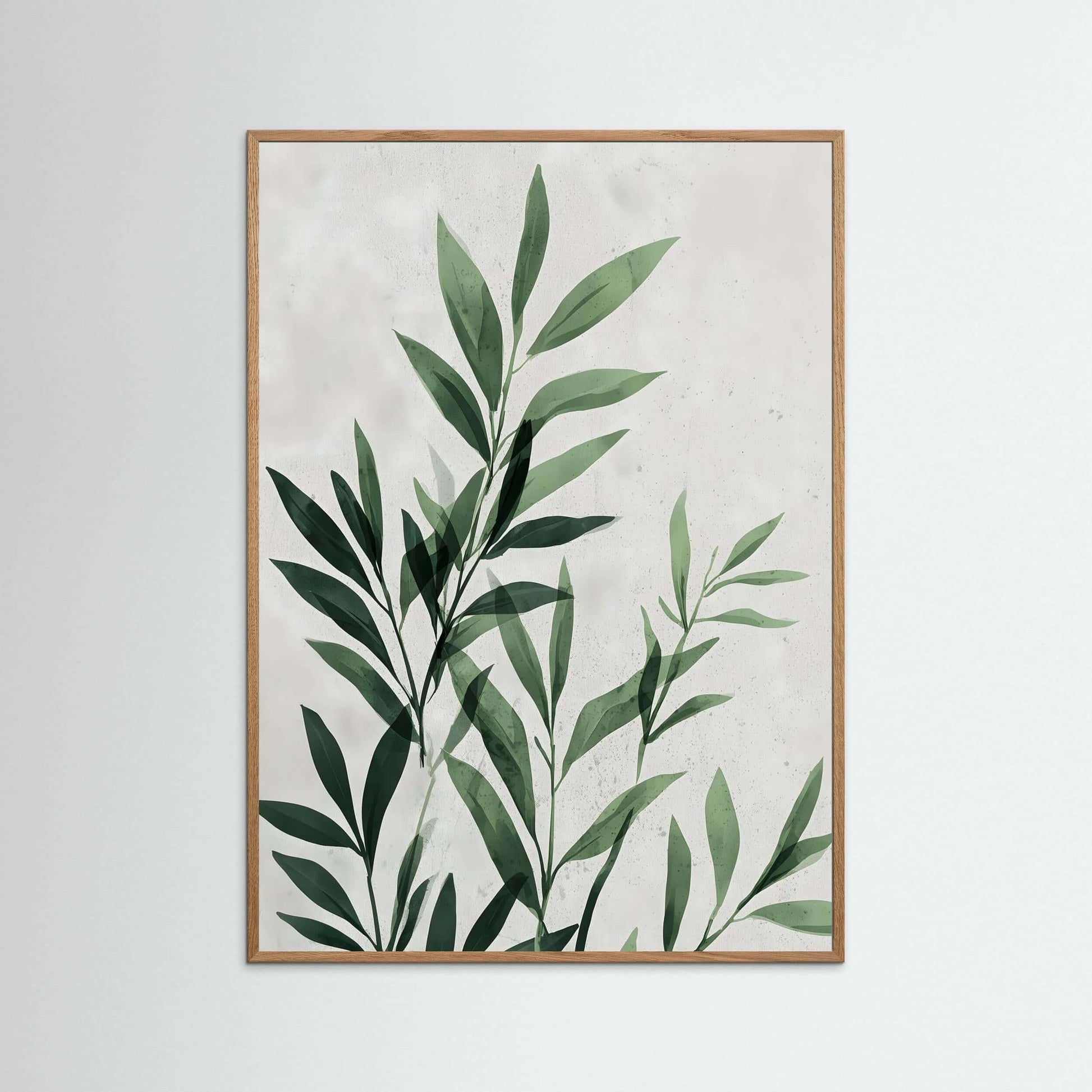 Quiet Leaves – Japandi-Inspired Minimalist Botanical Wall Art Print