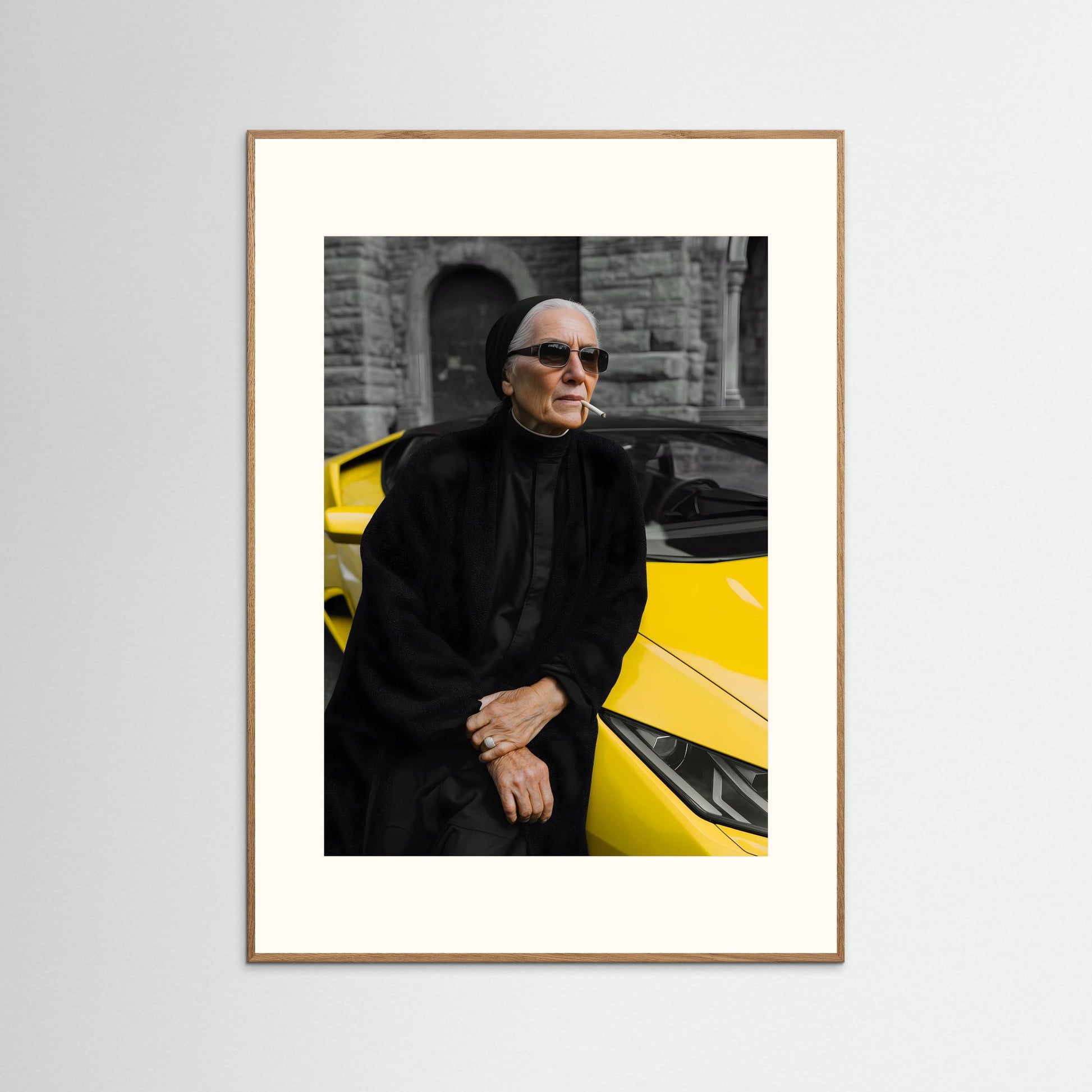 Rebel Nun Wall Art – Cinematic Luxury Portrait Canvas Print