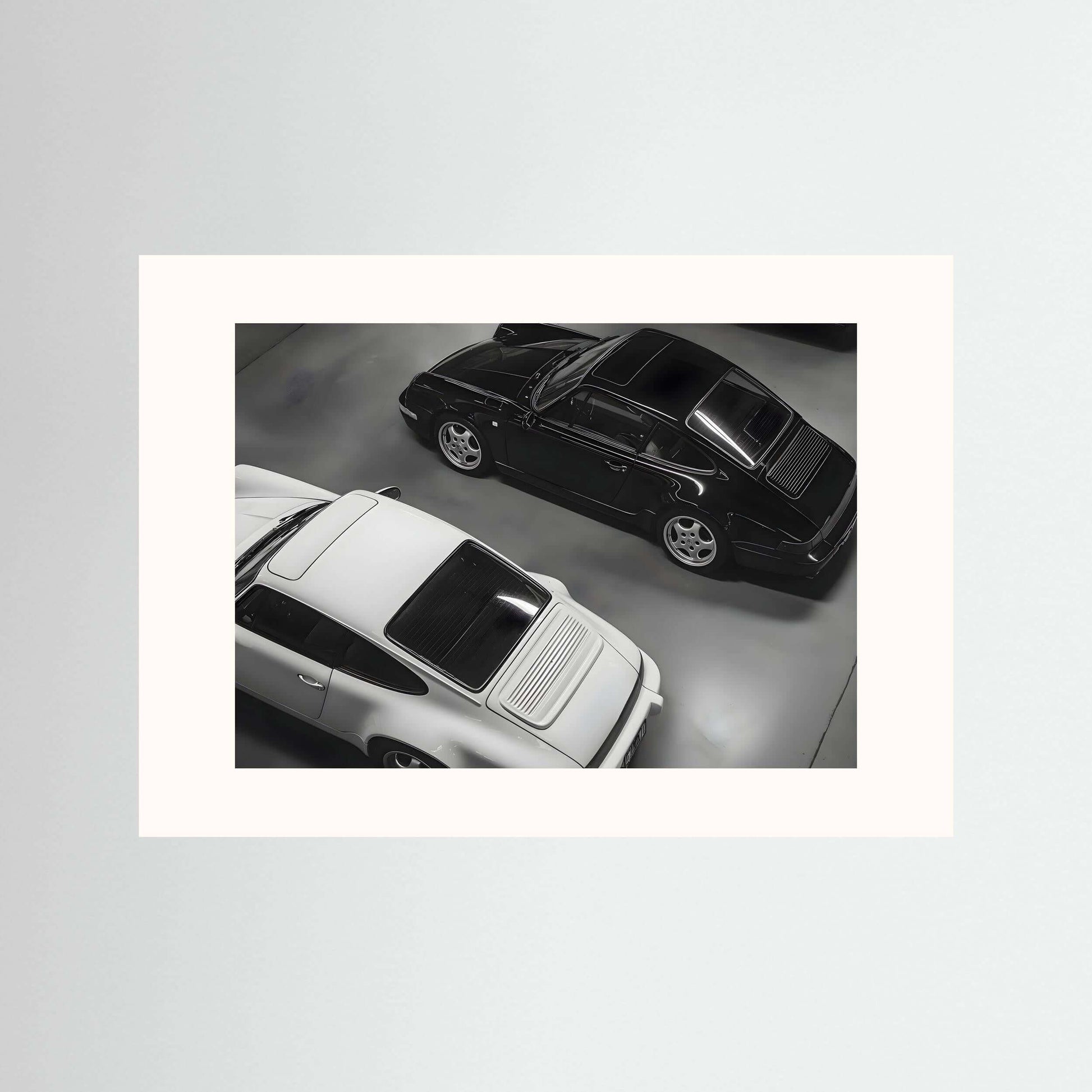 Ultimate Garage – Porsche 911 Black and White Automotive Wall Art
