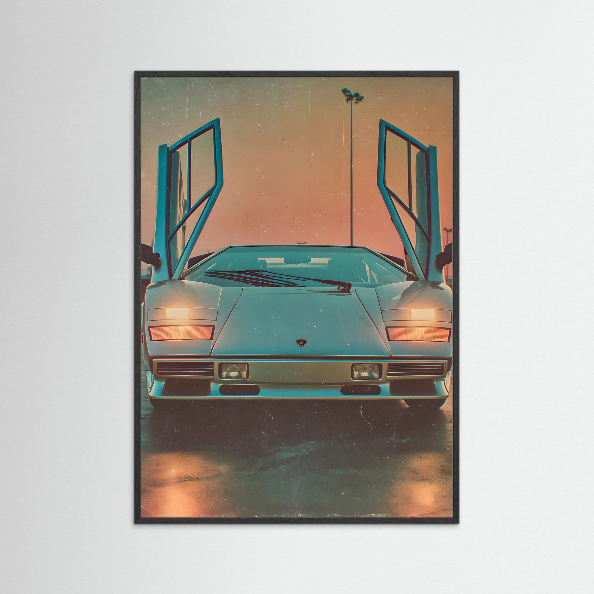 Icon Awakened Wall Art – Retro Supercar Canvas Print with Scissor Doors