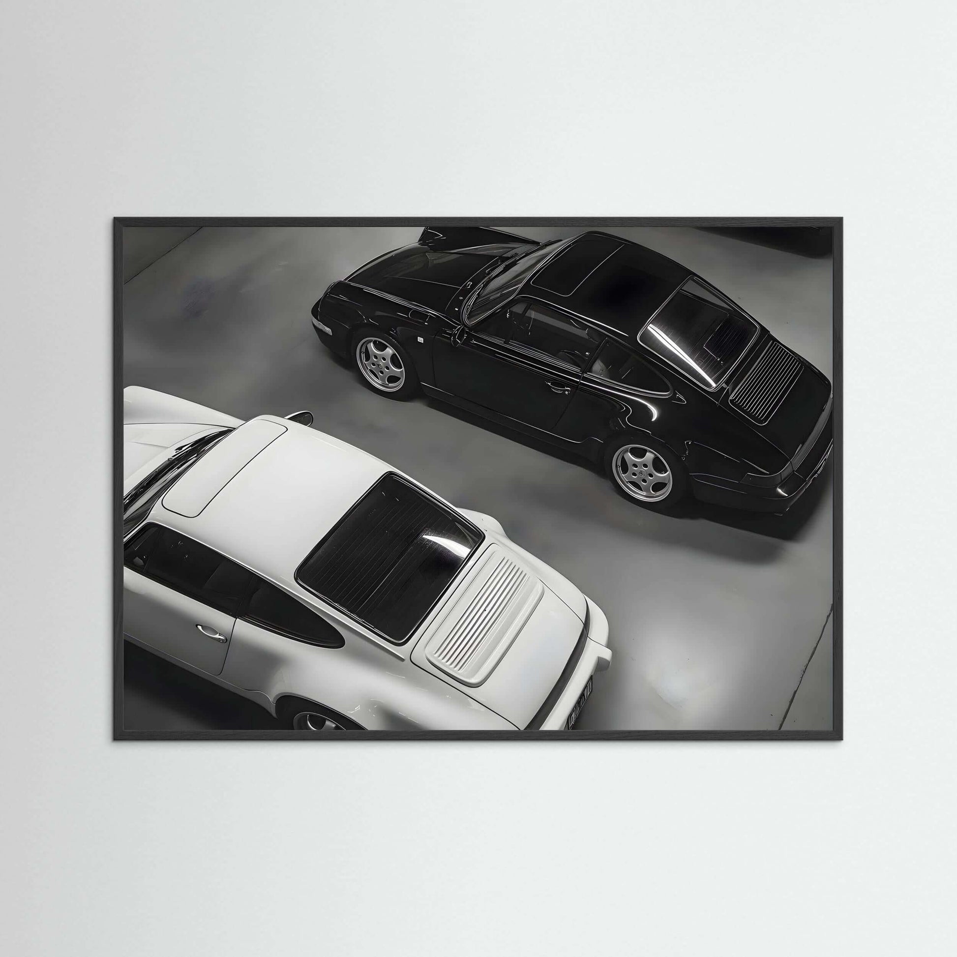 Ultimate Garage – Porsche 911 Black and White Automotive Wall Art