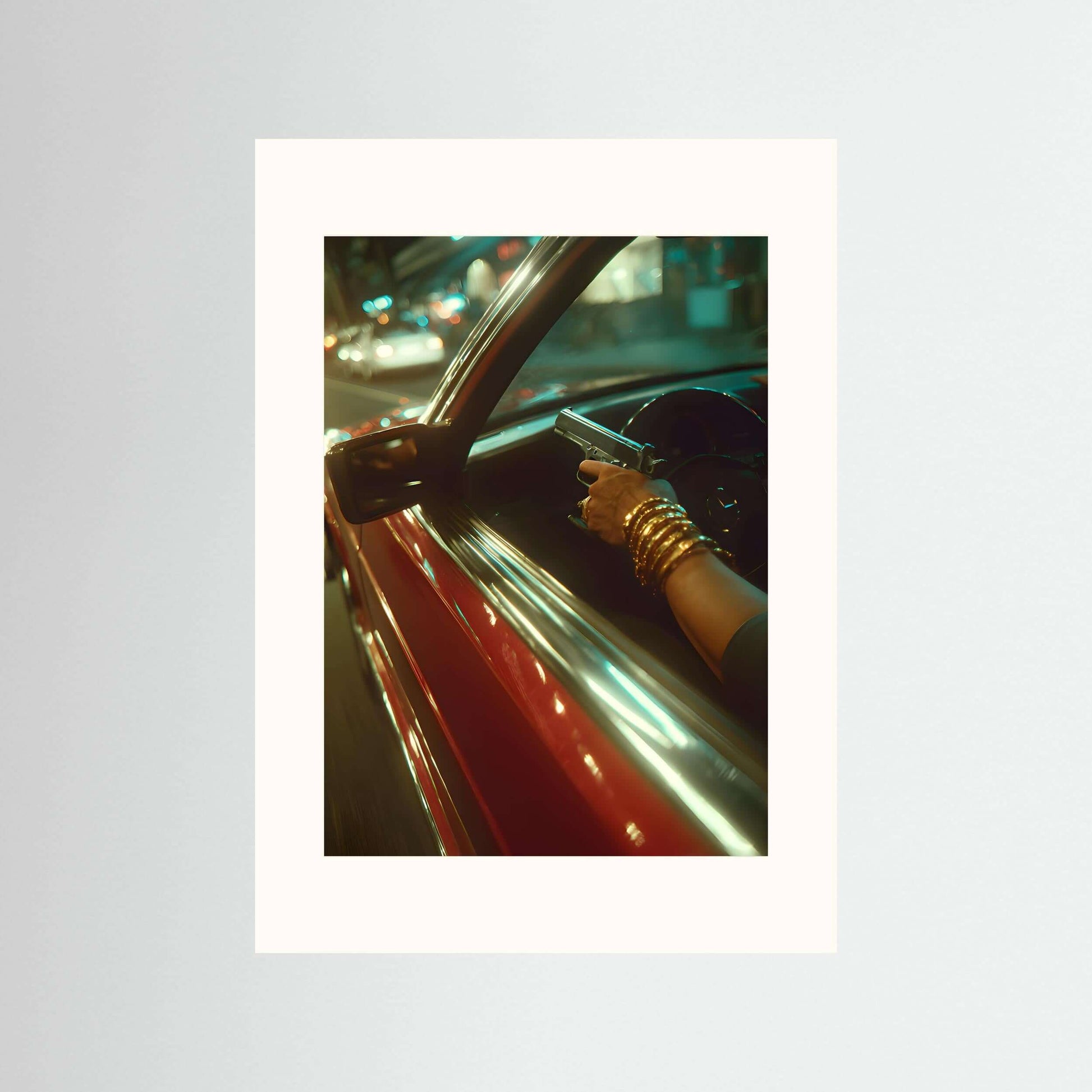  cinematic car wall art-Midnight Drive Tension Wall Art