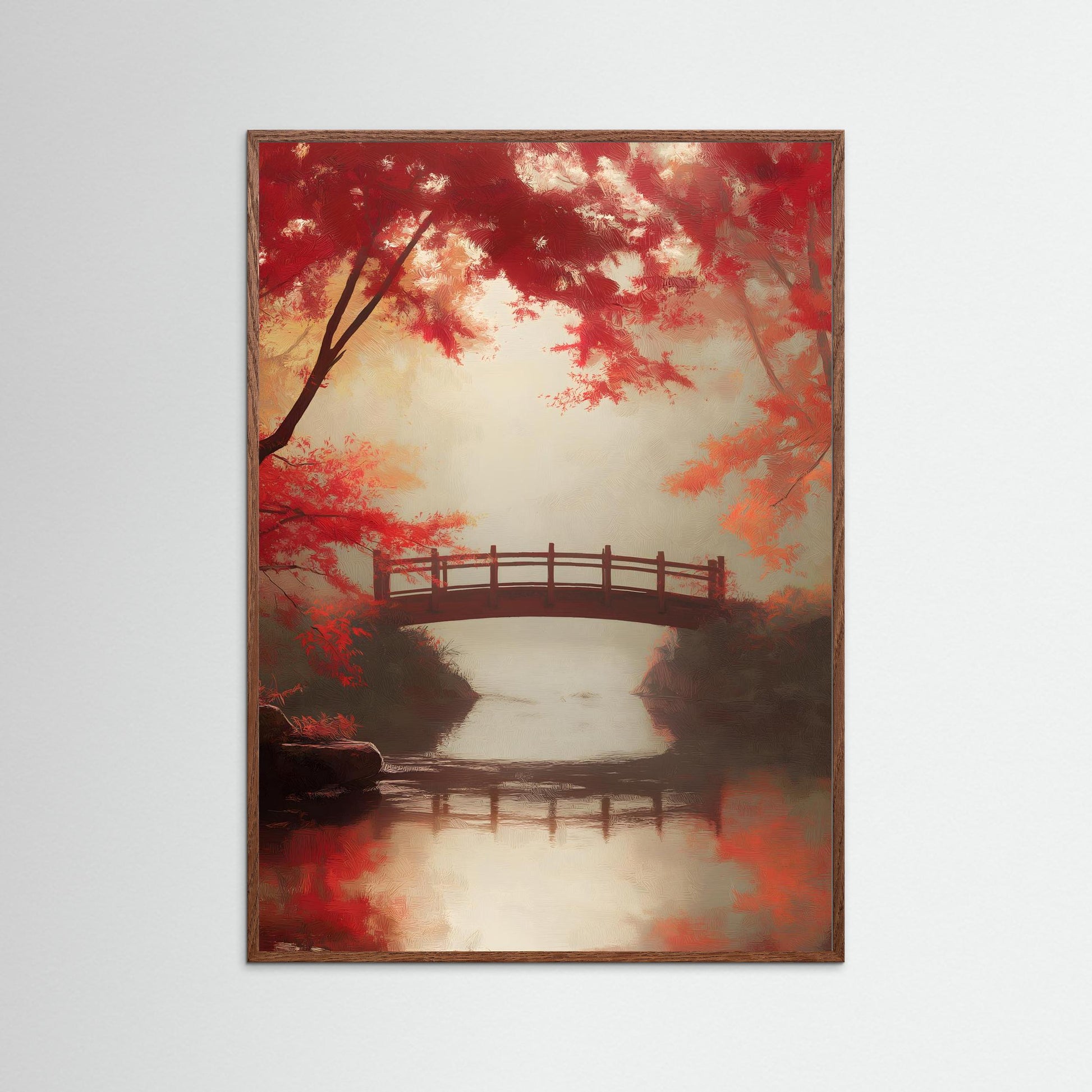 Autumn Japanese Bridge Landscape